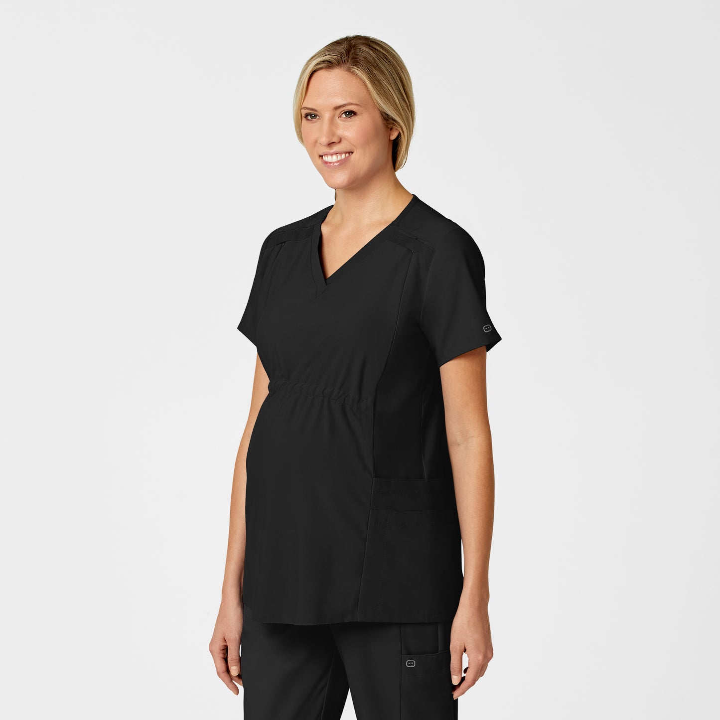 SCC W123 Maternity V-Neck Scrub Top With Logo