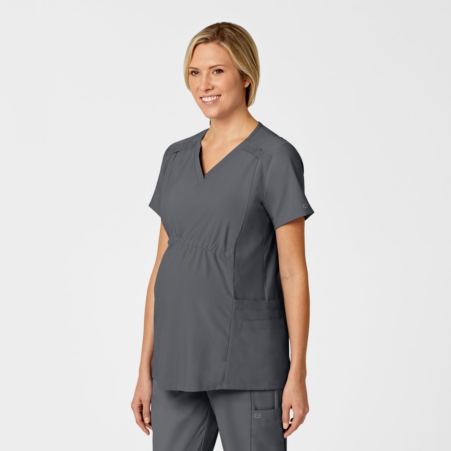 UMSL W123 Maternity V-Neck Scrub Top With Logo