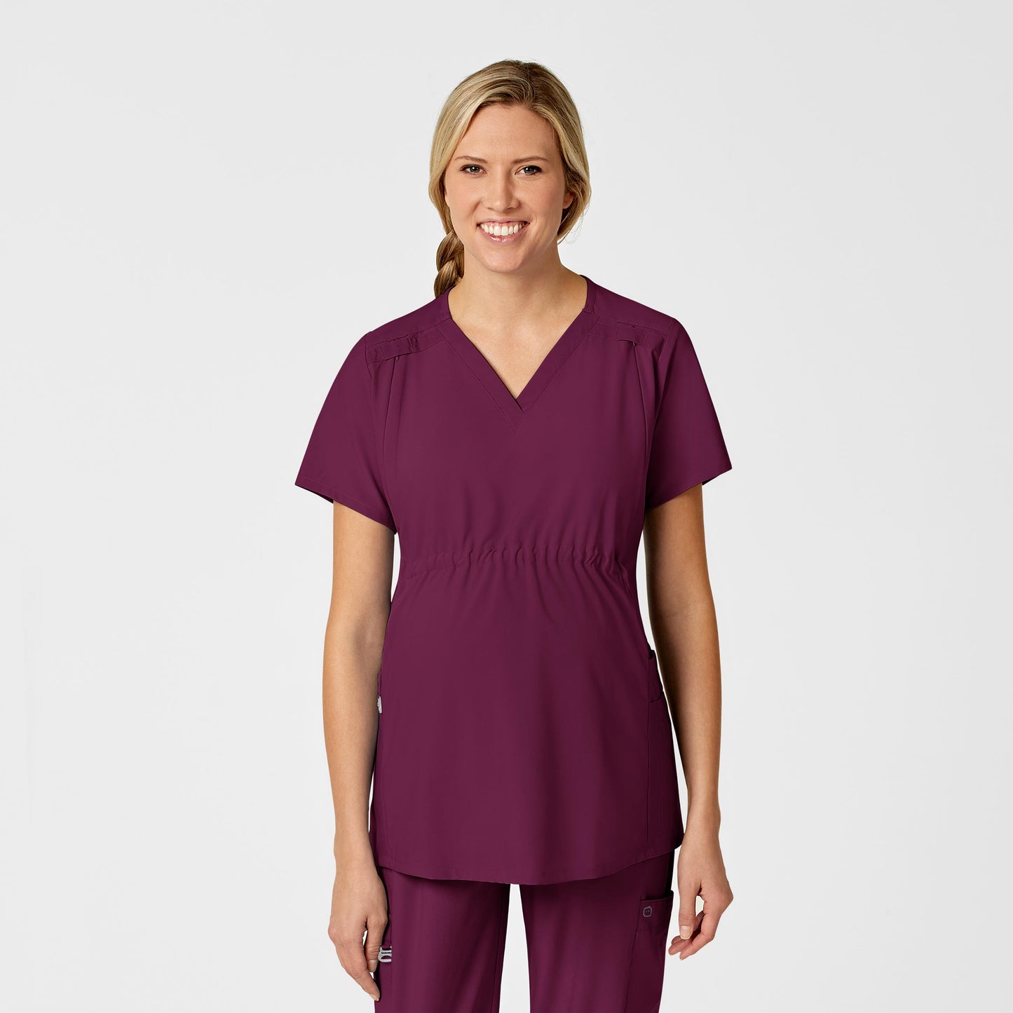 SCC W123 Maternity V-Neck Scrub Top With Logo