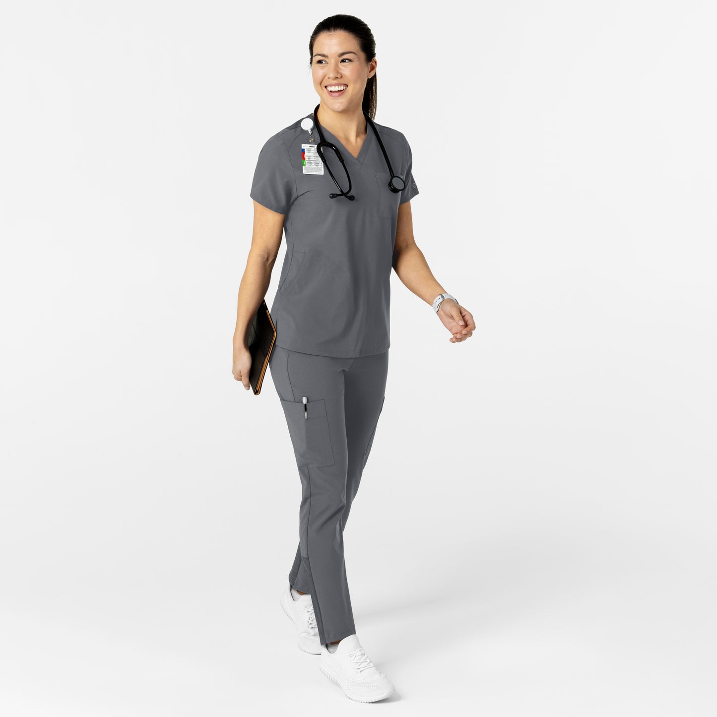 UMSL W123 Women's Flex-n-Reach V-Neck Scrub Top With Logo 6045