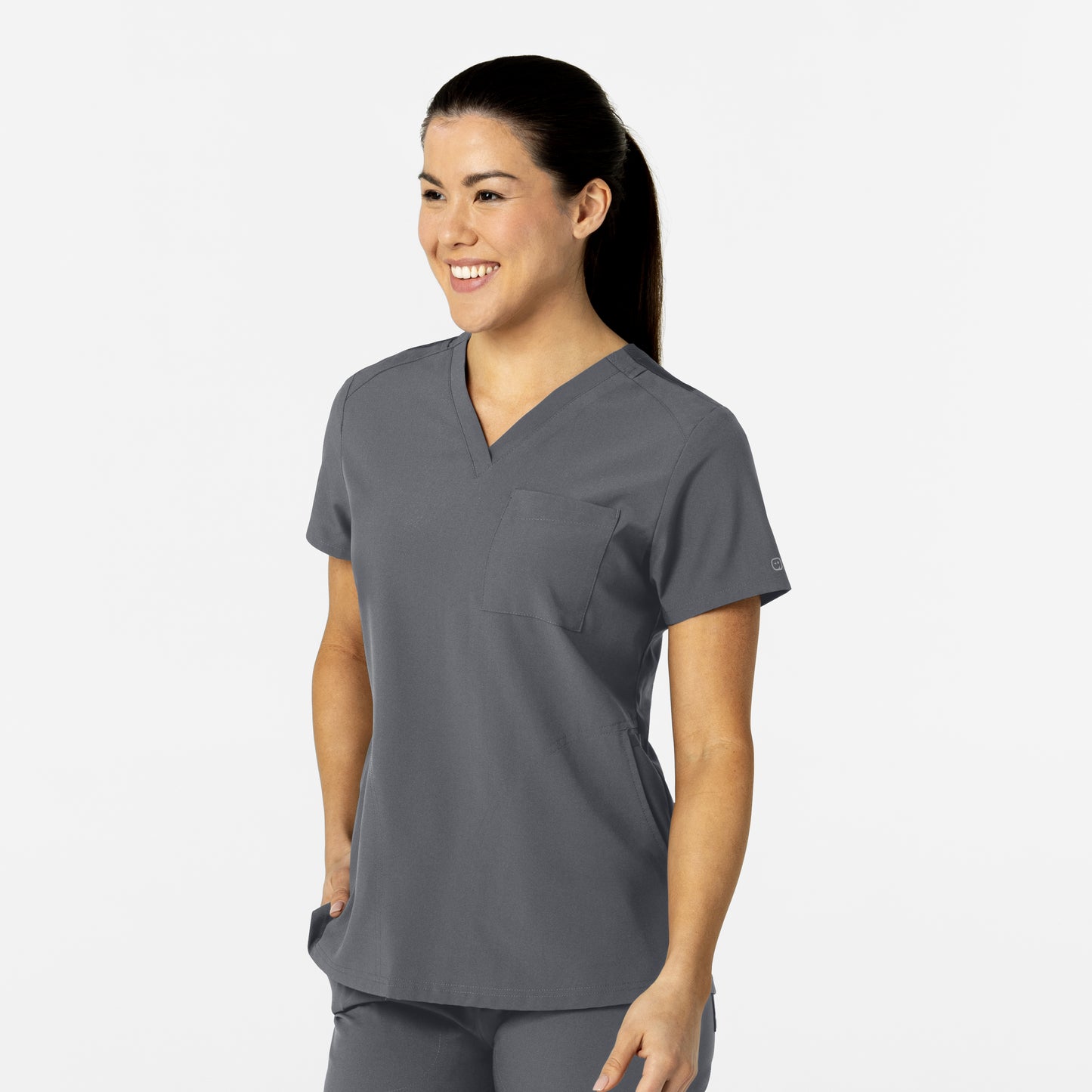 UMSL W123 Women's Flex-n-Reach V-Neck Scrub Top With Logo 6045
