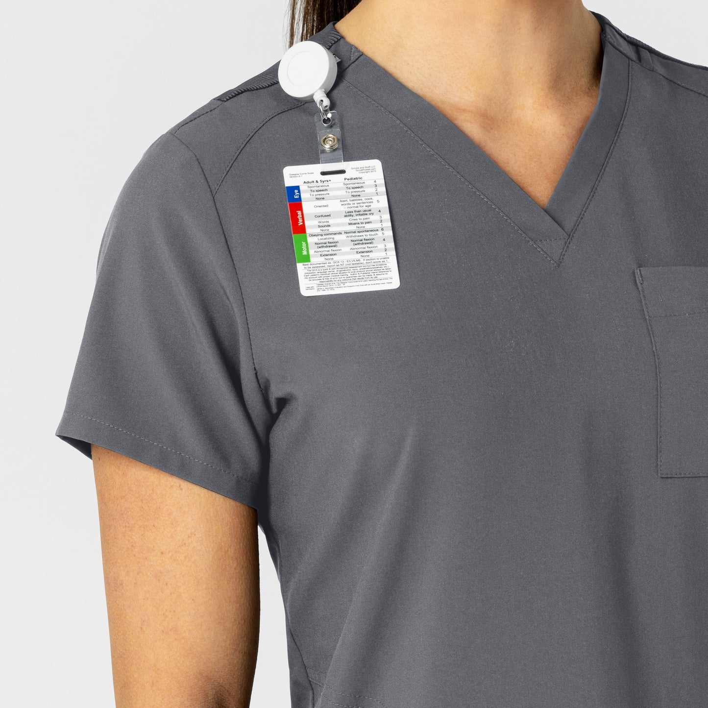 UMSL W123 Women's Flex-n-Reach V-Neck Scrub Top With Logo 6045