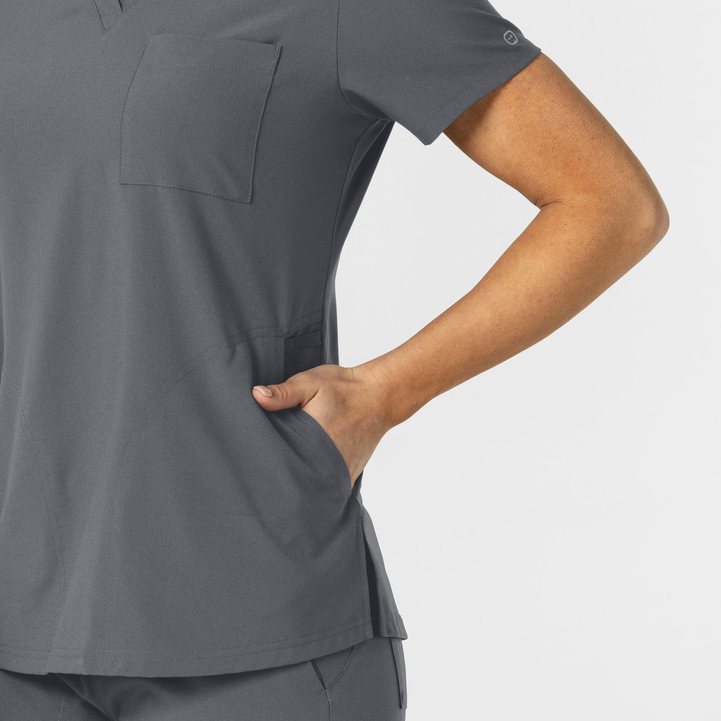 UMSL W123 Women's Flex-n-Reach V-Neck Scrub Top With Logo 6045