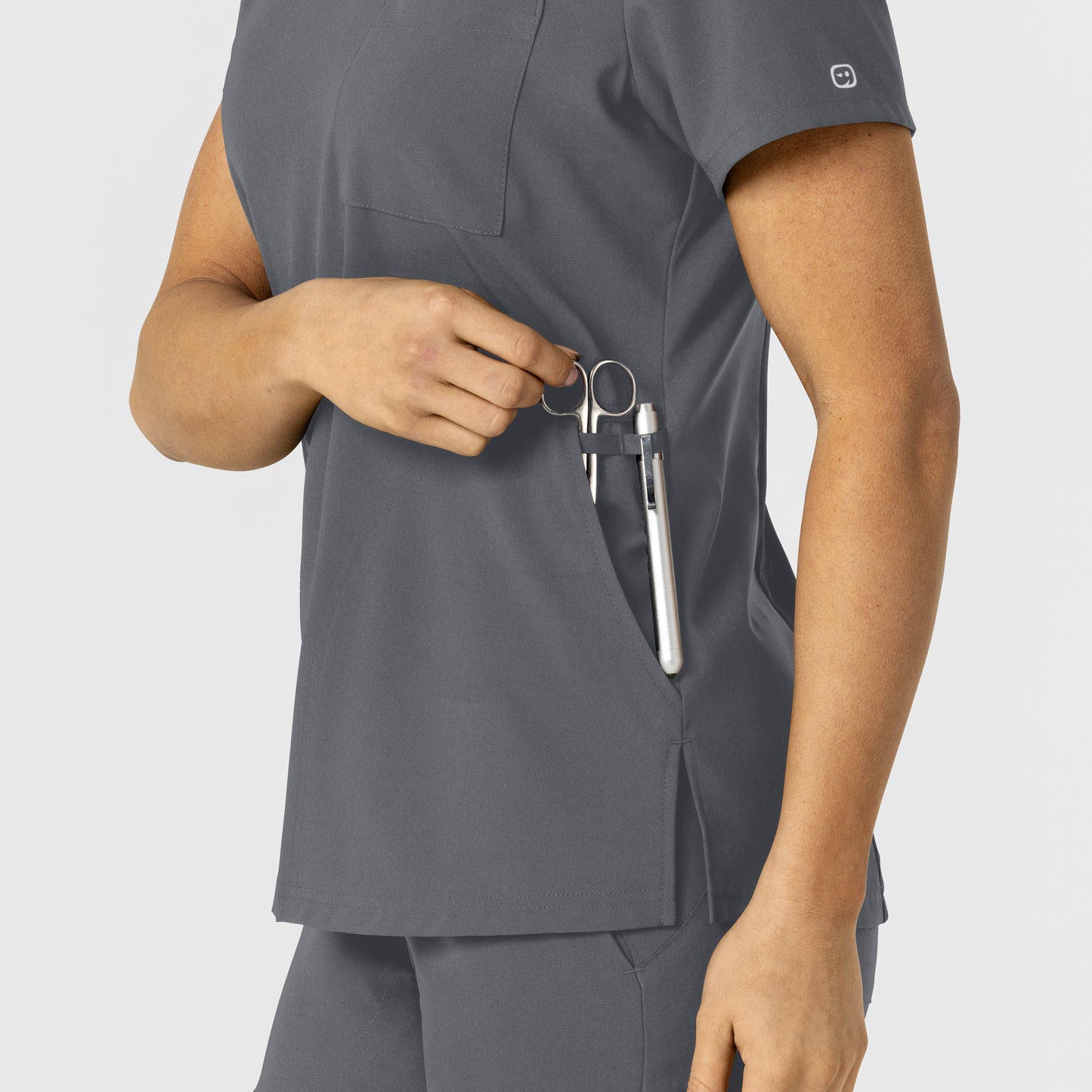 UMSL W123 Women's Flex-n-Reach V-Neck Scrub Top With Logo 6045