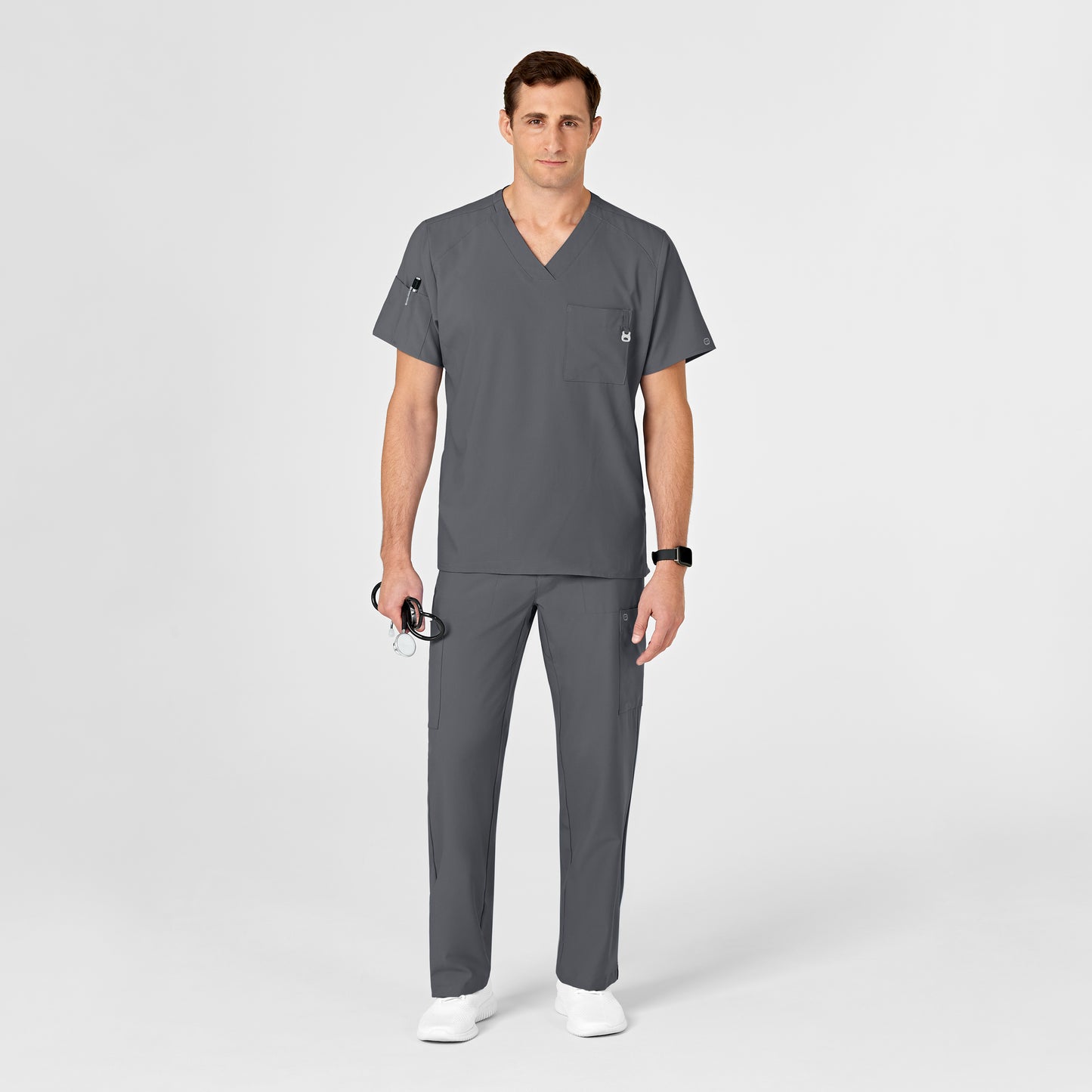 UMSL W123 Men's V-Neck Scrub Top With Logo 6355
