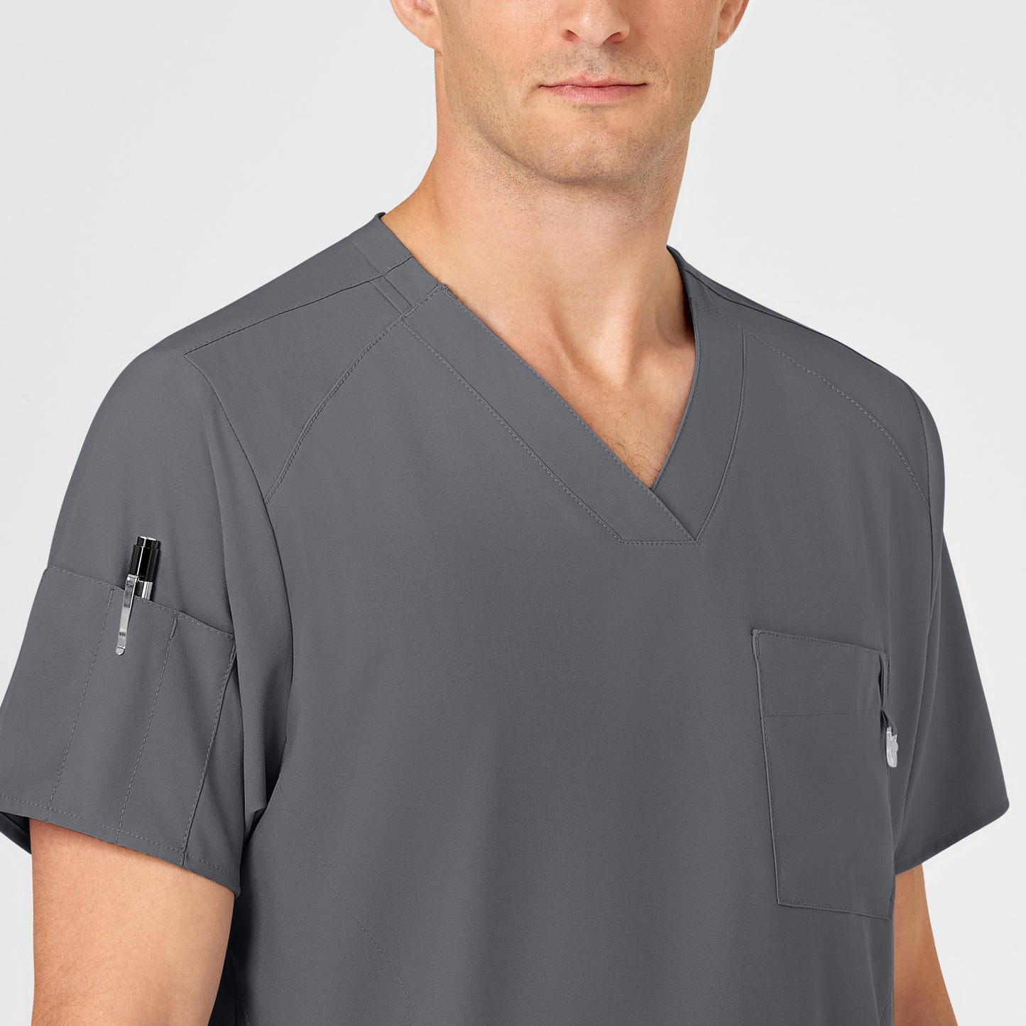 UMSL W123 Men's V-Neck Scrub Top With Logo 6355