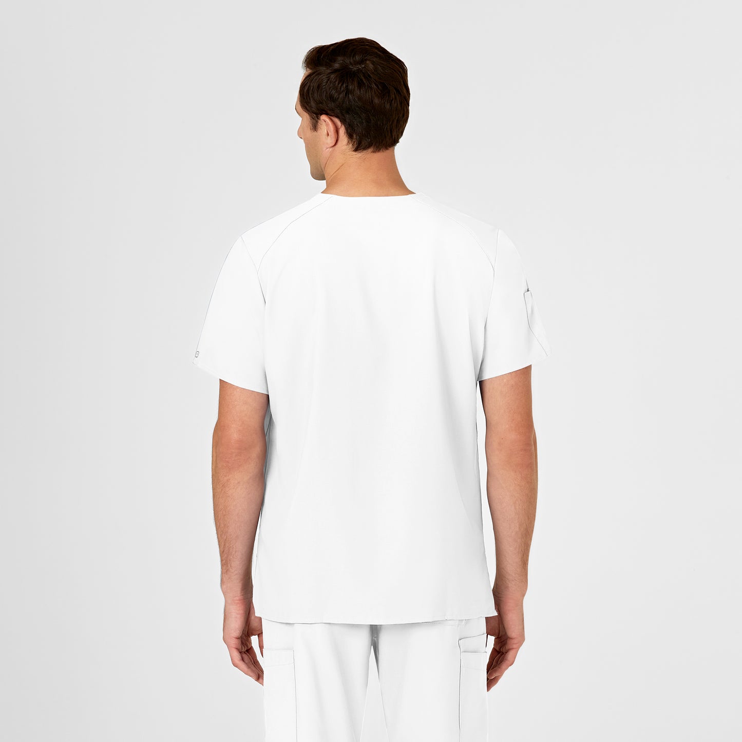 SCC W123 Men's V-Neck Scrub Top With Logo