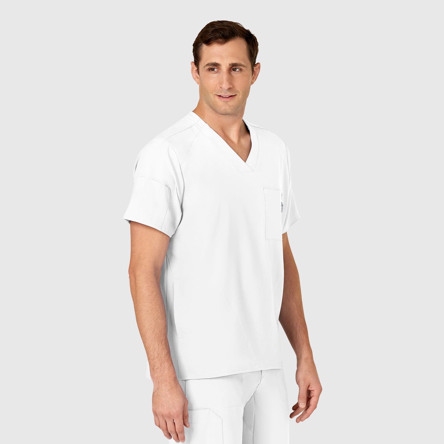 SCC W123 Men's V-Neck Scrub Top With Logo
