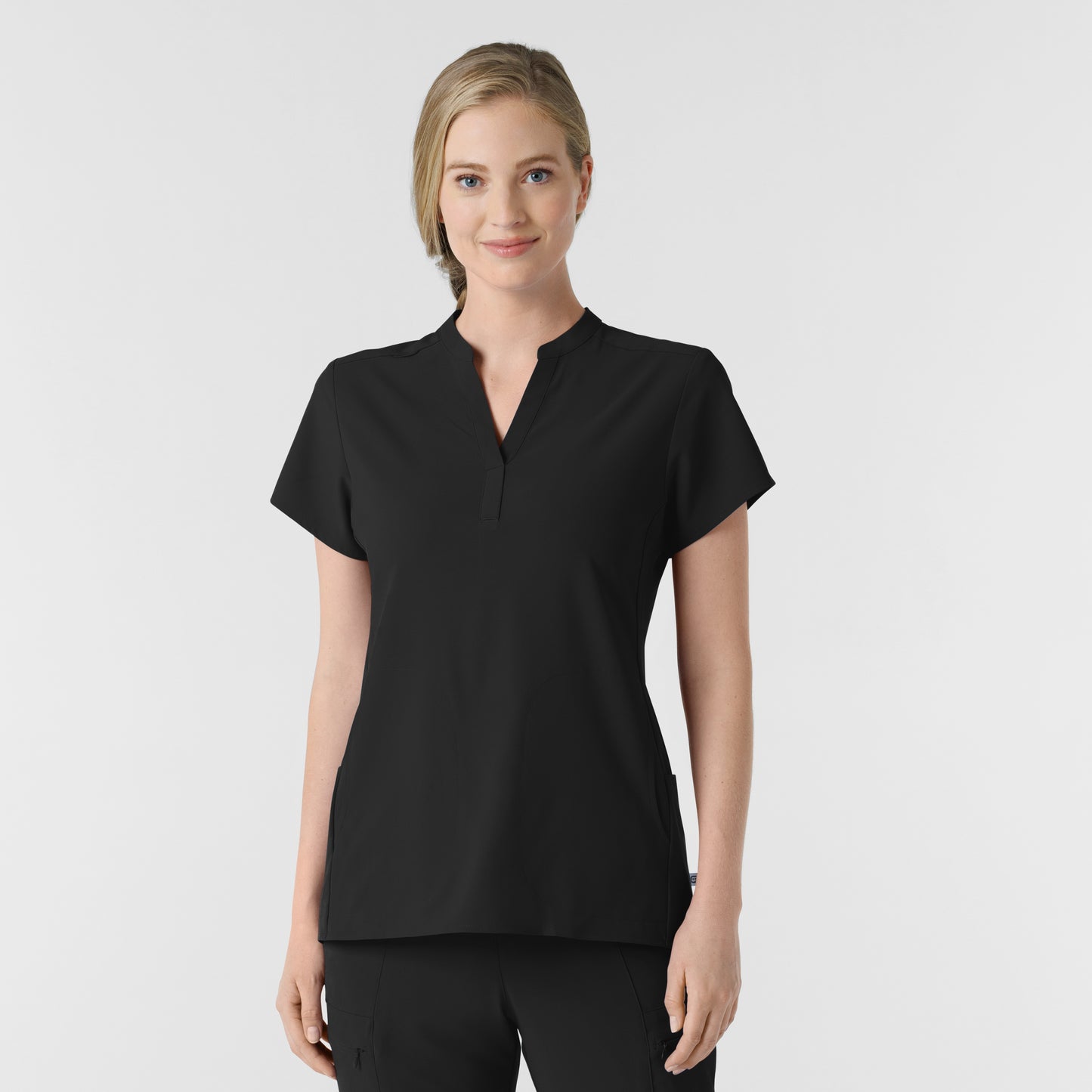 SCC RENEW Women's Mandarin Collar Scrub Top With Logo