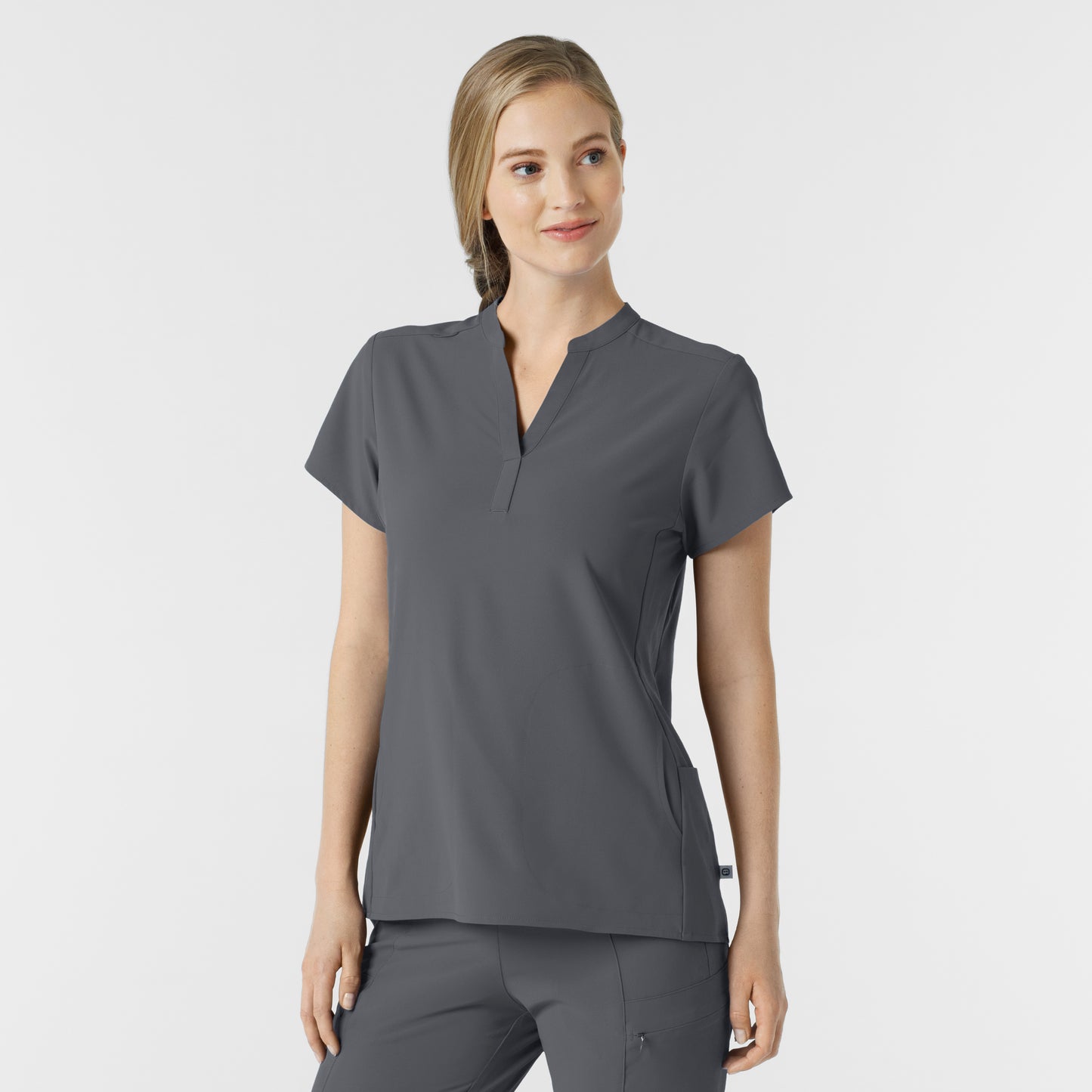 SCC RENEW Women's Mandarin Collar Scrub Top With Logo