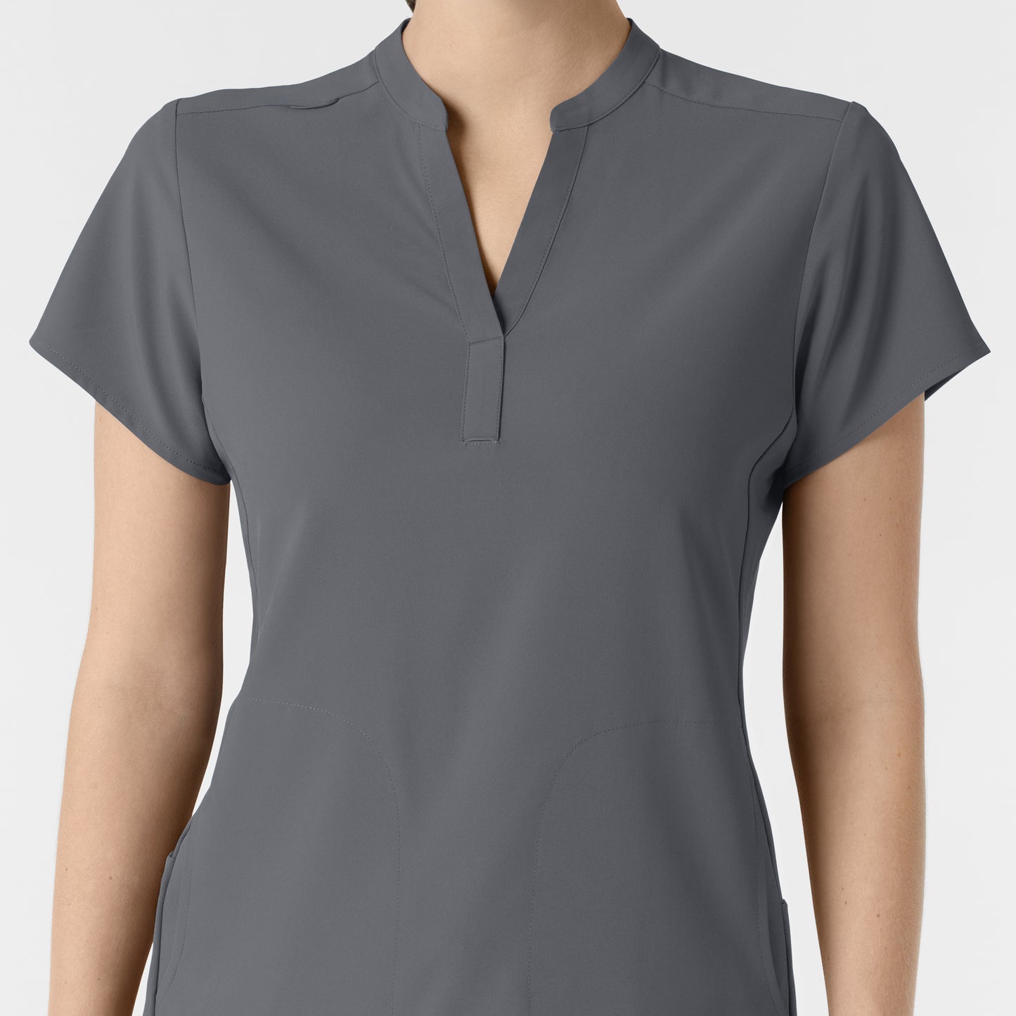 SCC RENEW Women's Mandarin Collar Scrub Top With Logo