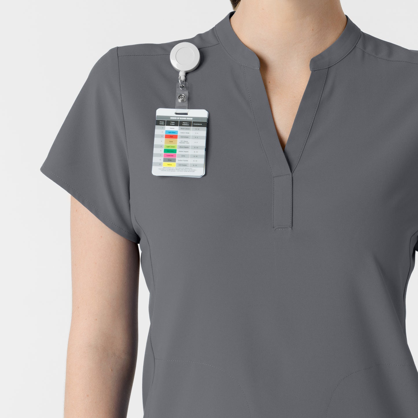 SCC RENEW Women's Mandarin Collar Scrub Top With Logo