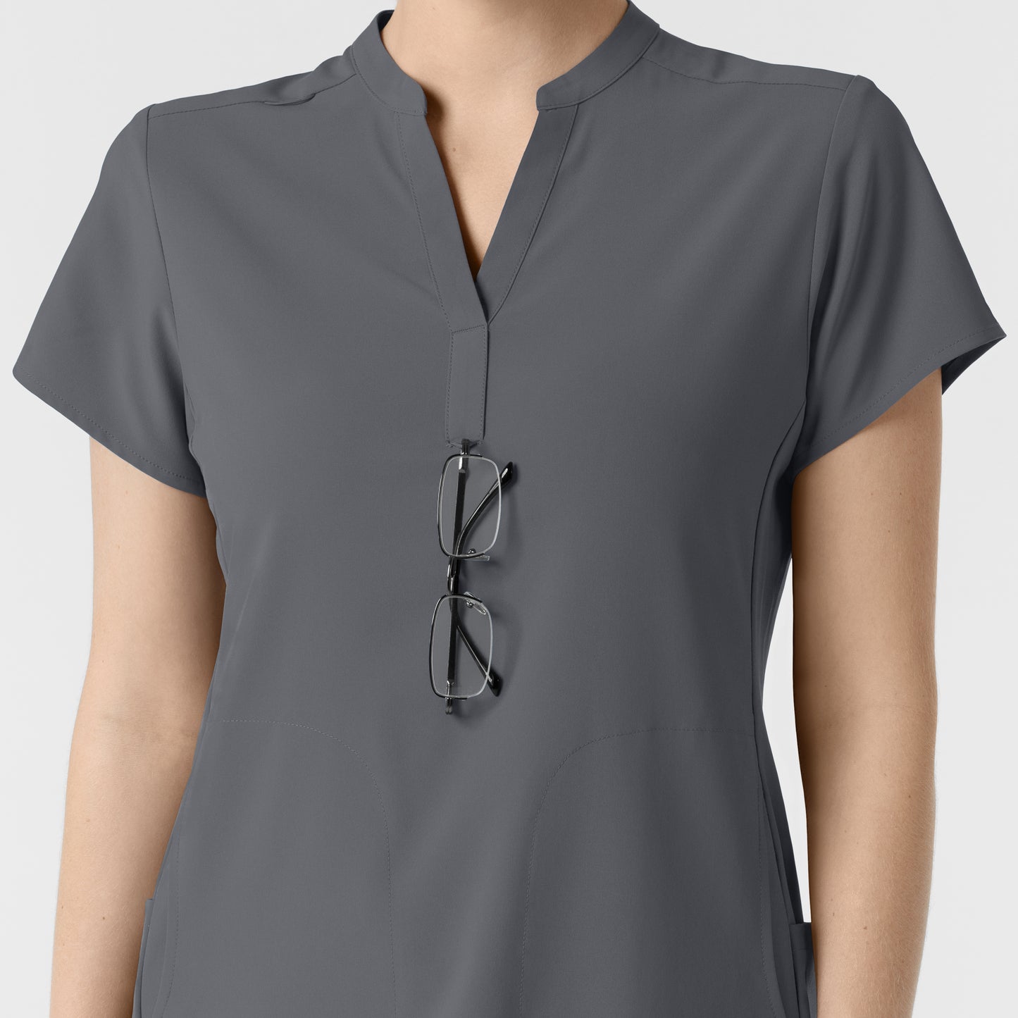 SCC RENEW Women's Mandarin Collar Scrub Top With Logo