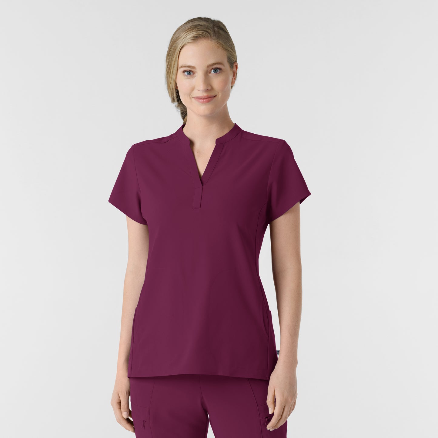 SCC RENEW Women's Mandarin Collar Scrub Top With Logo