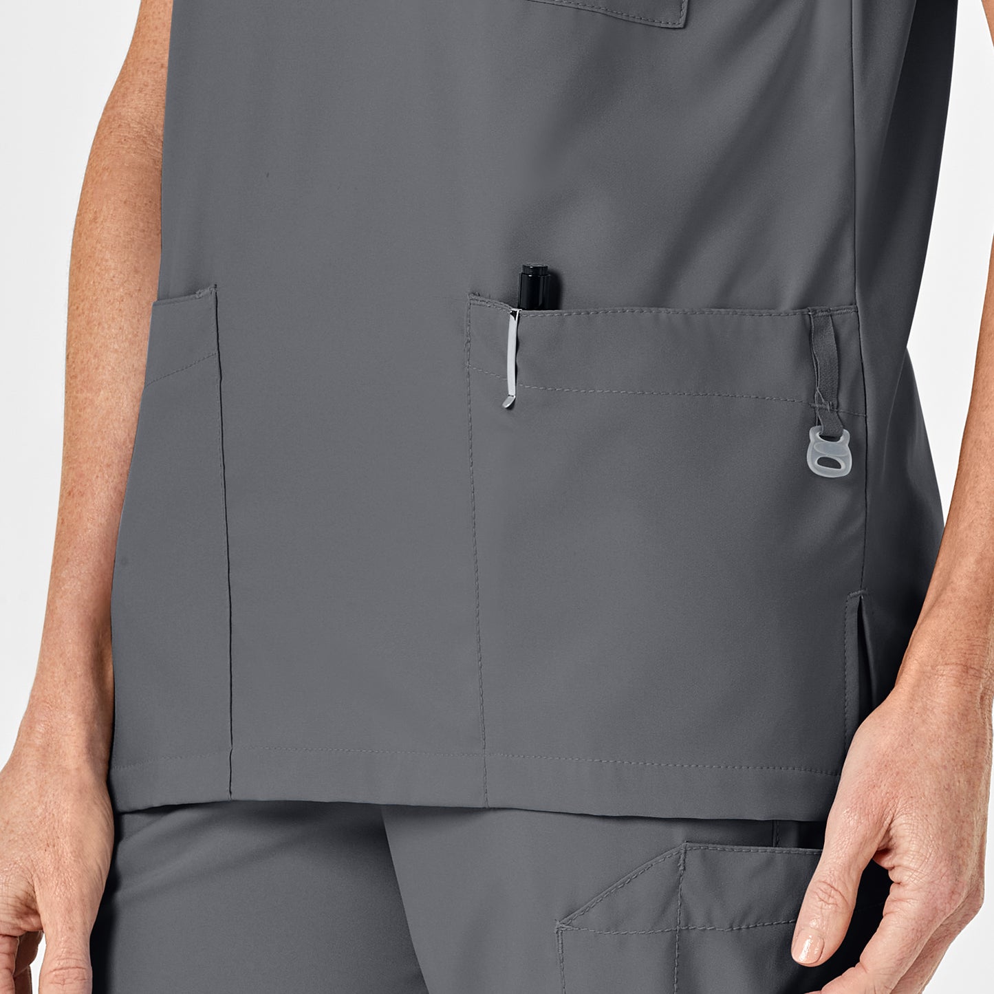 UMSL W123 Unisex 4 Pocket Utility Scrub Top With Logo 6855