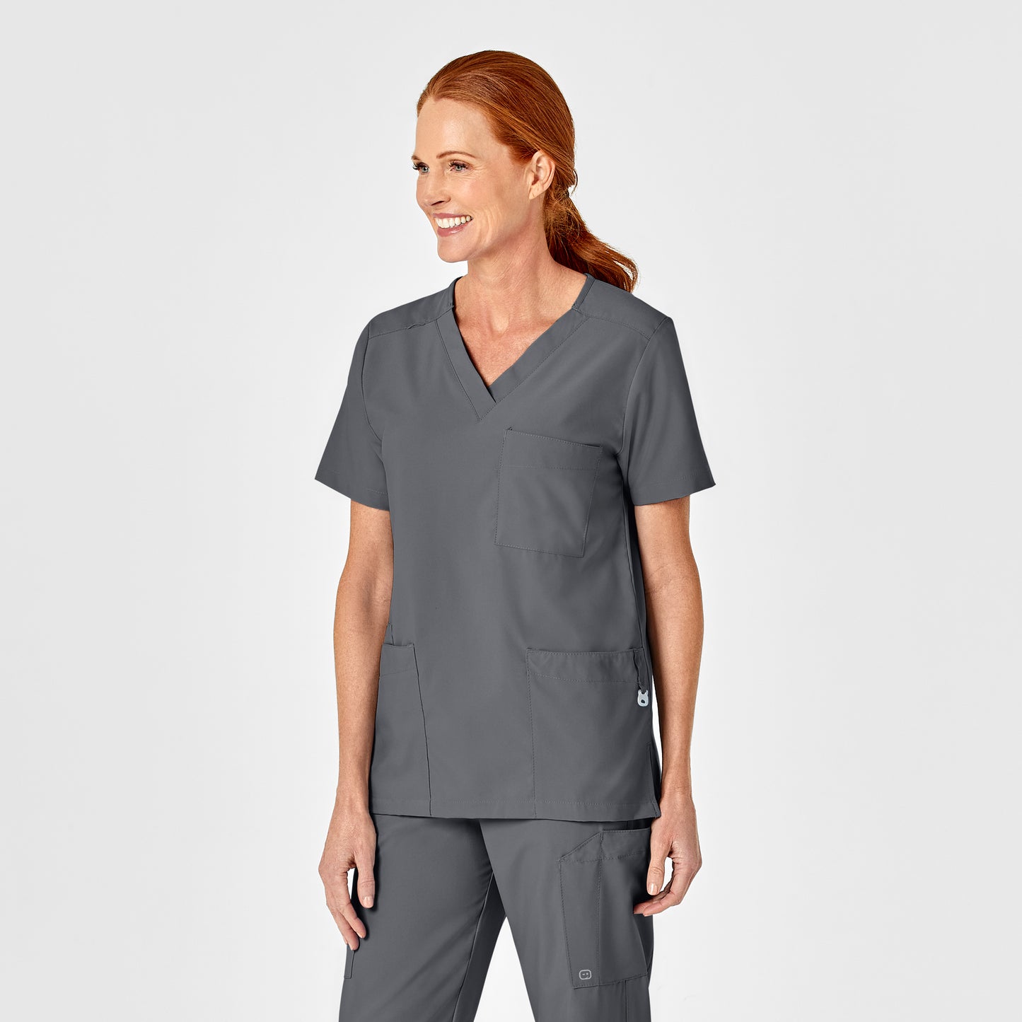 UMSL W123 Unisex 4 Pocket Utility Scrub Top With Logo 6855