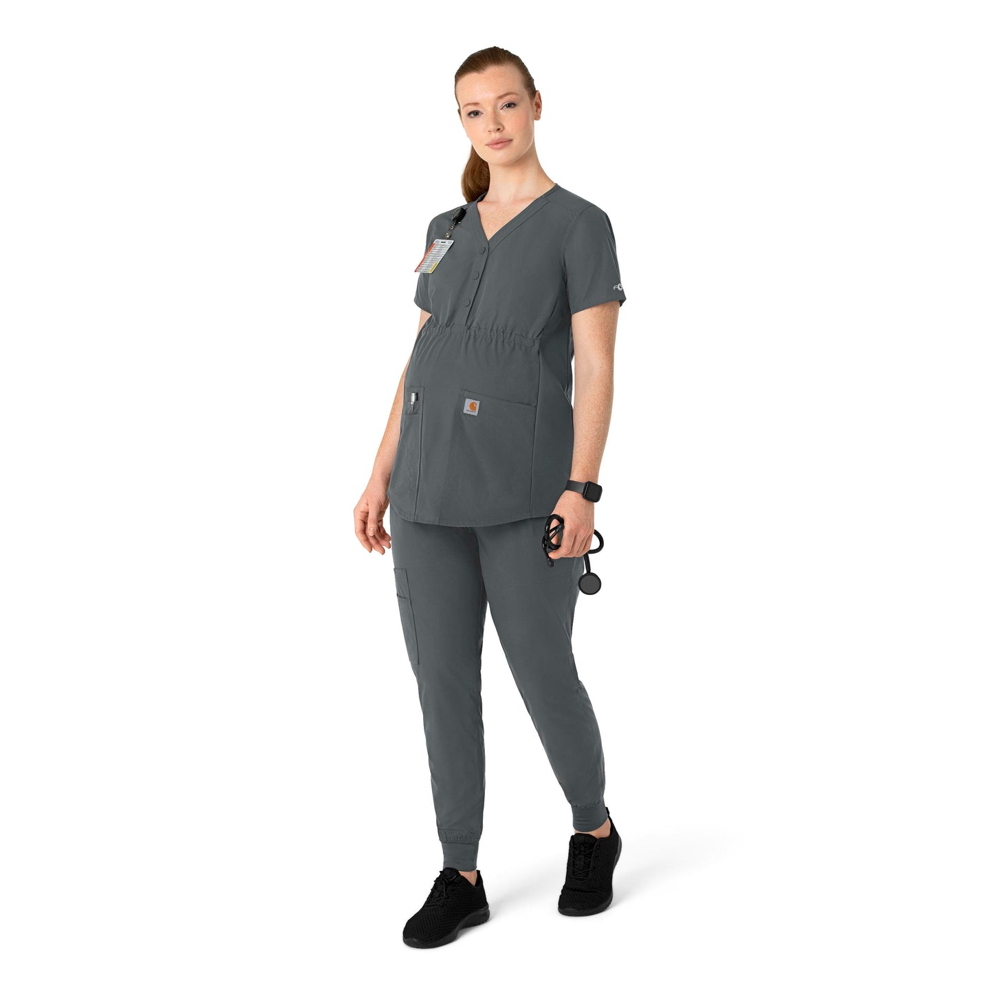 UMSL Force Essentials Women's Henley Maternity Scrub With Logo