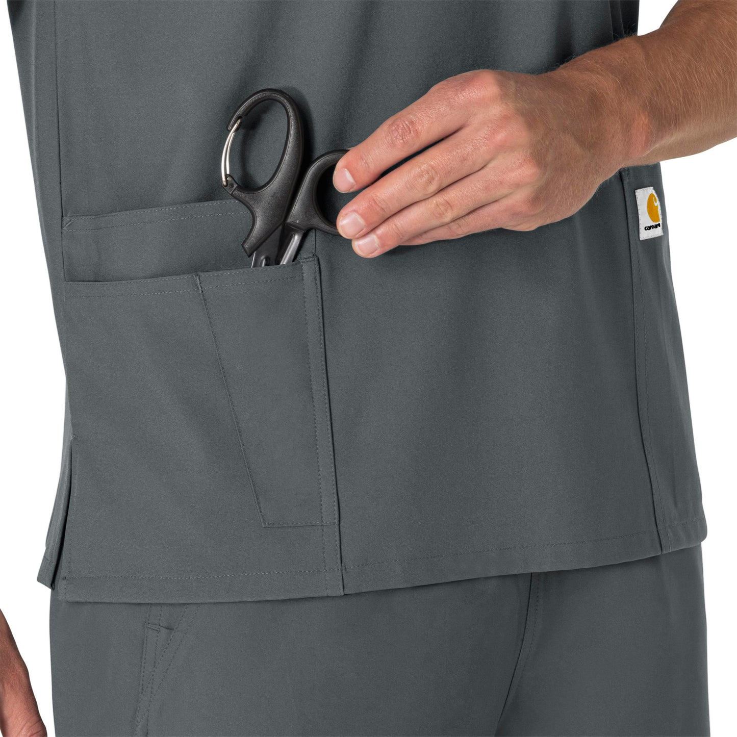 UMSL Force Essentials Unisex V-Neck 6-Pocket Scrub Top With Logo