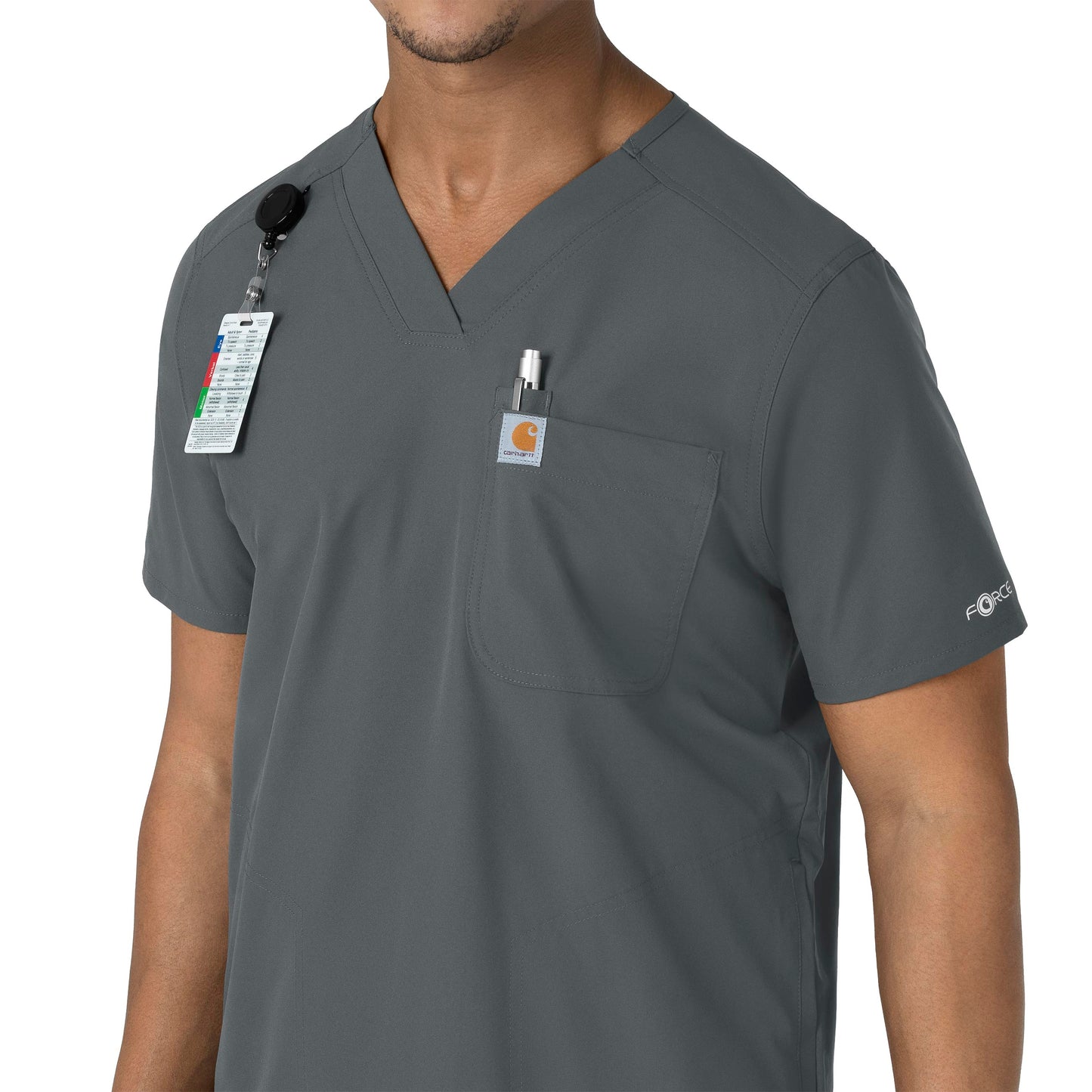 UMSL Force Essentials Men's V-Neck Shirttail Scrub Top With Logo