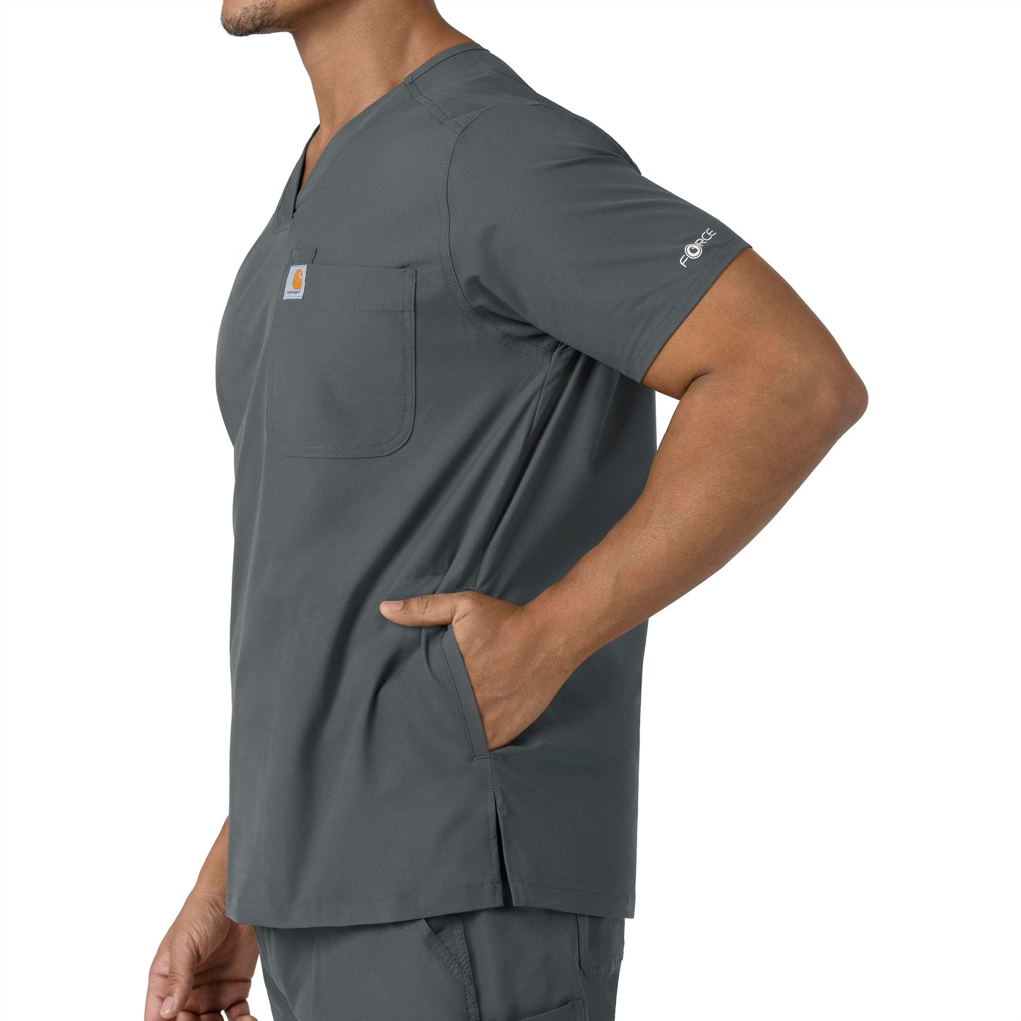 UMSL Force Essentials Men's V-Neck Shirttail Scrub Top With Logo
