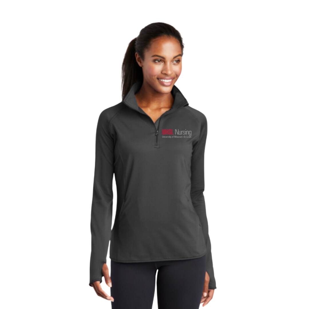 UMSL Women's Sport-Tek® Sport-Wick® Stretch 1/4-Zip Pullover With Logo