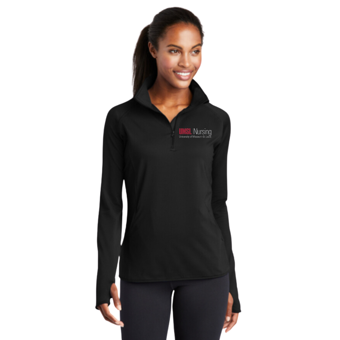 UMSL Women's Sport-Tek® Sport-Wick® Stretch 1/4-Zip Pullover With Logo