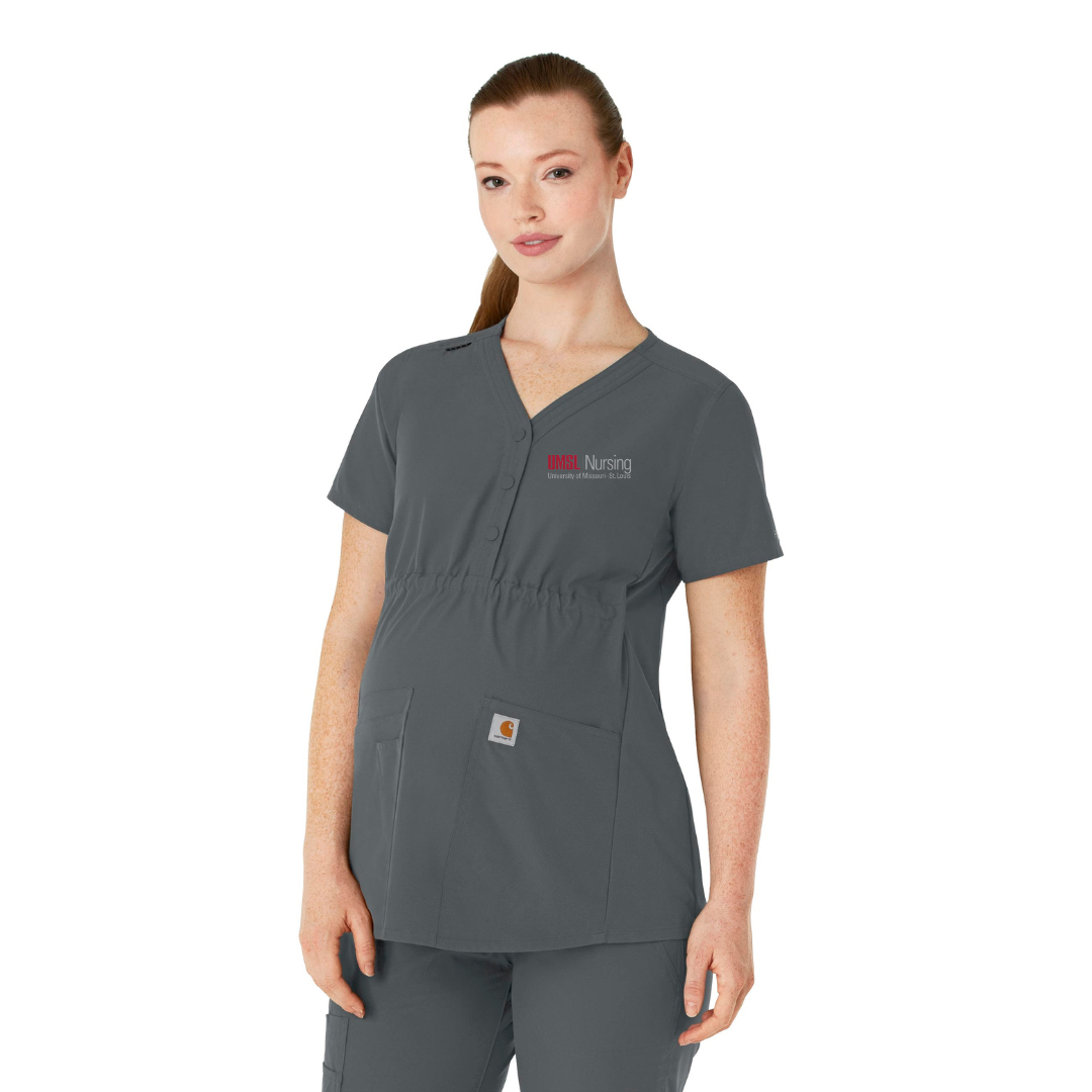 UMSL Force Essentials Women's Henley Maternity Scrub With Logo
