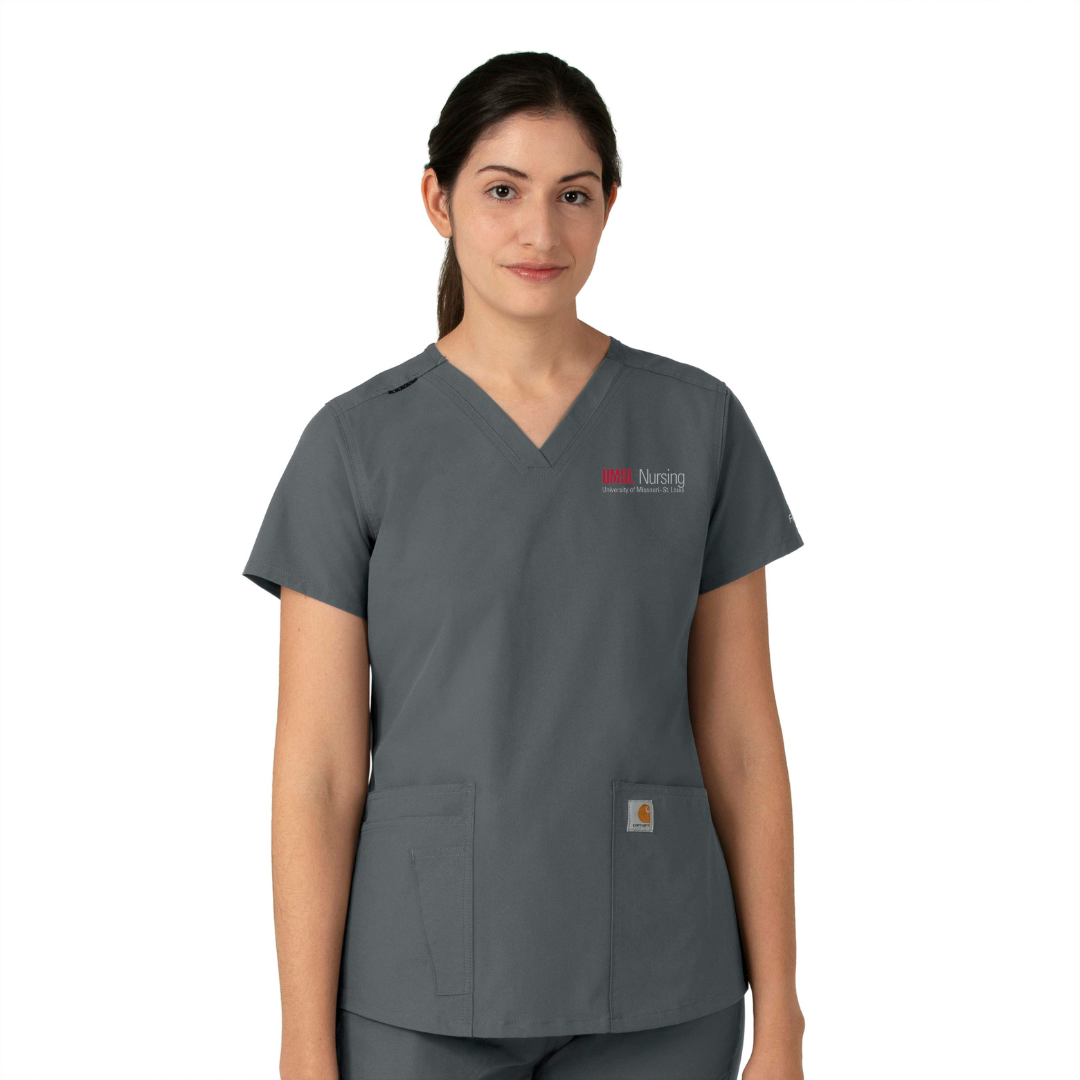 UMSL Force Essentials Women's V-Neck Scrub Top With Logo