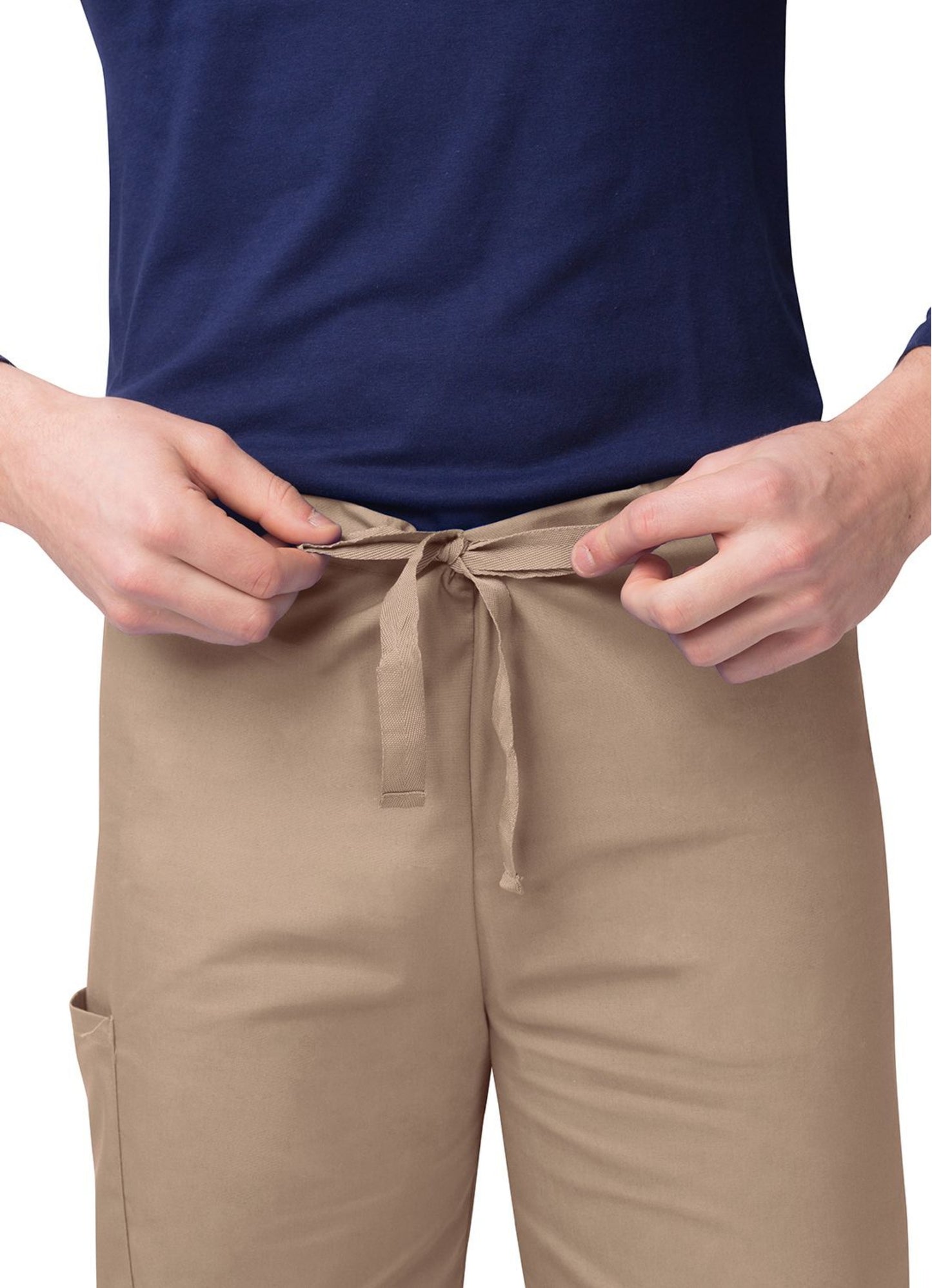 my Favorite Scrubs Sivvan Unisex V-Neck/Drawstring Pant Scrub Set Khaki