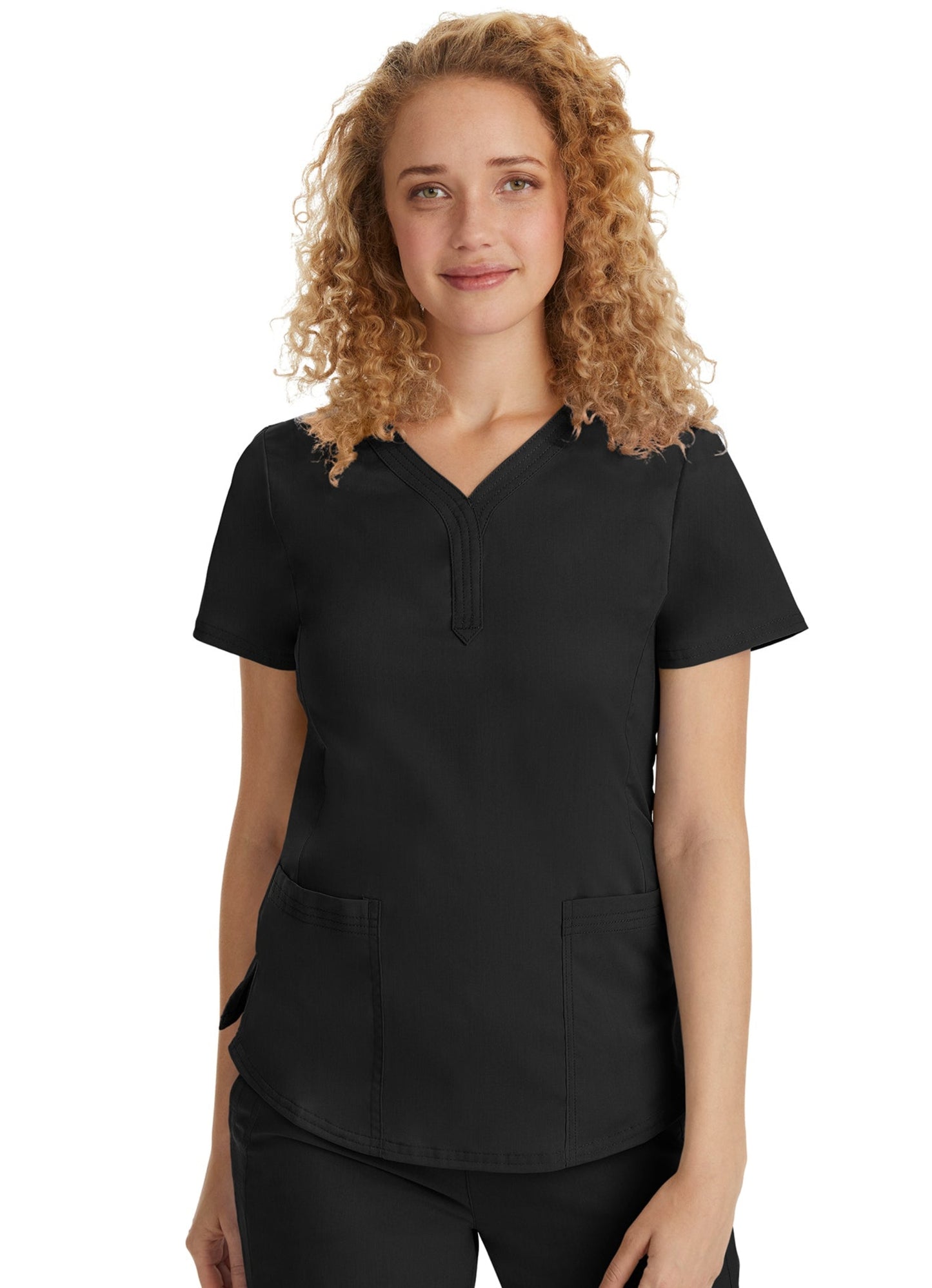 Jane Triple Needle Y-Neck Top