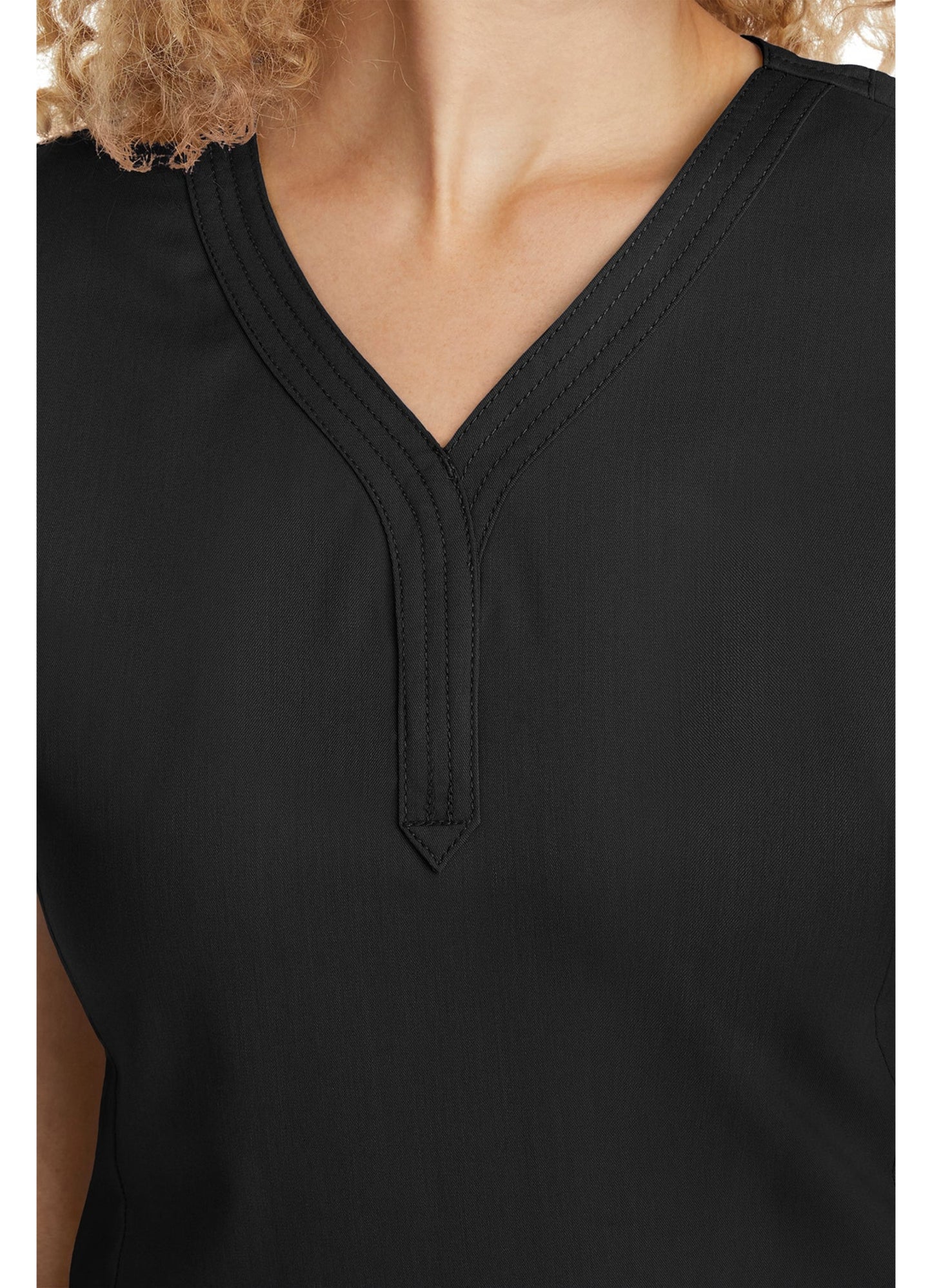Jane Triple Needle Y-Neck Top