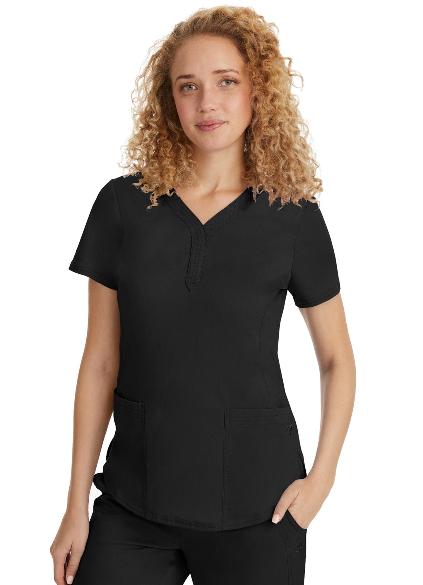Jane Triple Needle Y-Neck Top