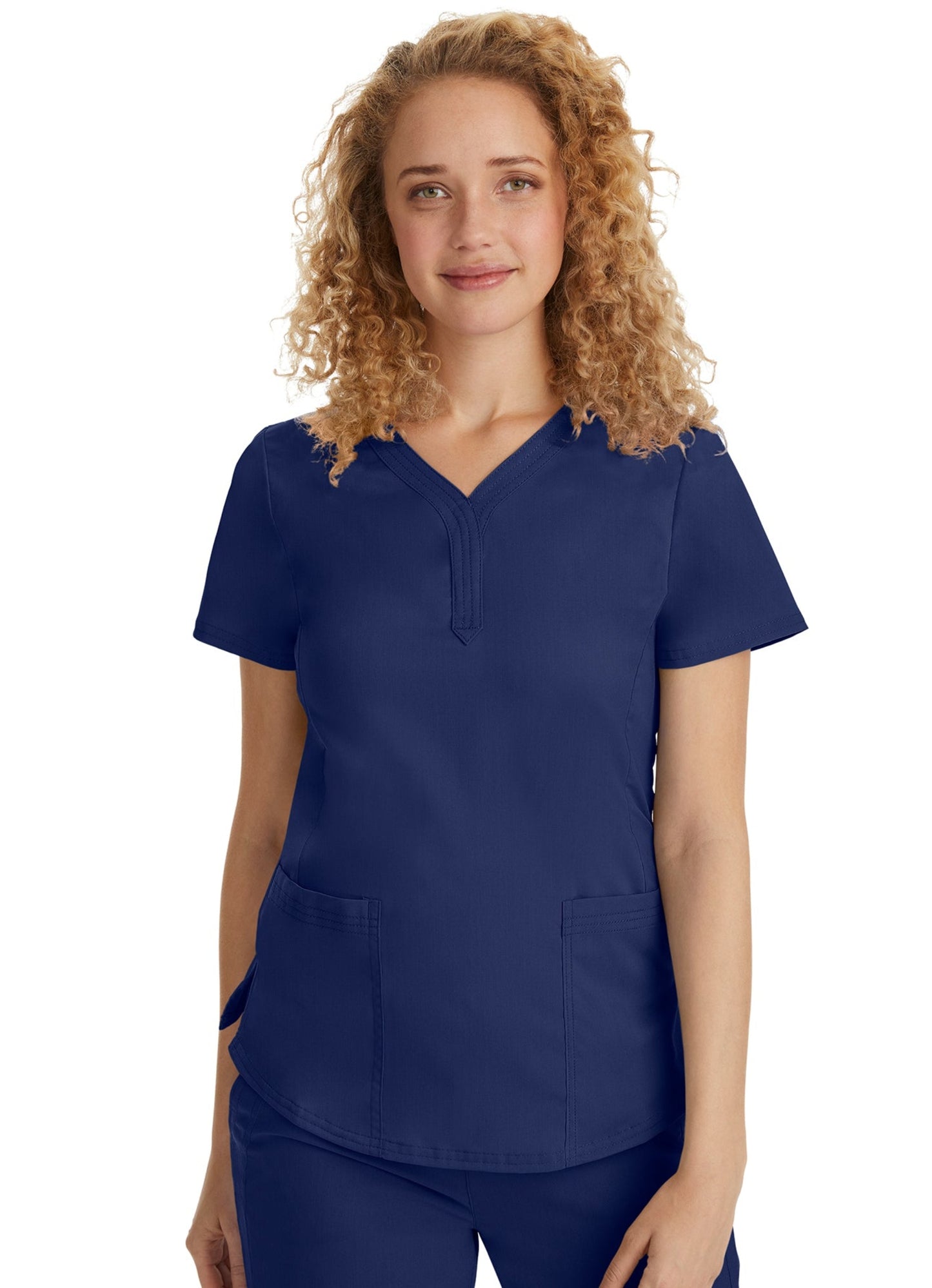 Jane Triple Needle Y-Neck Top