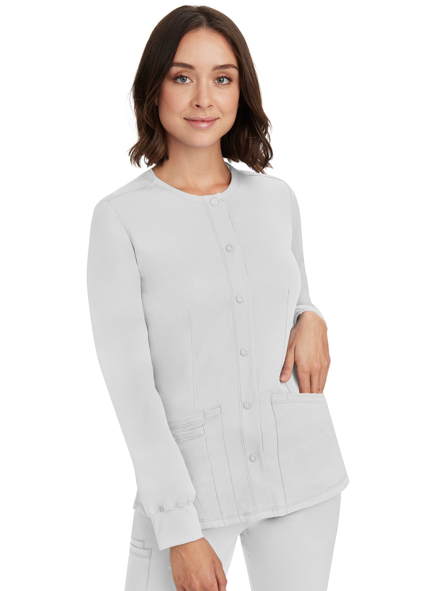 Snap-Up Round Neck Jacket Megan Jacket