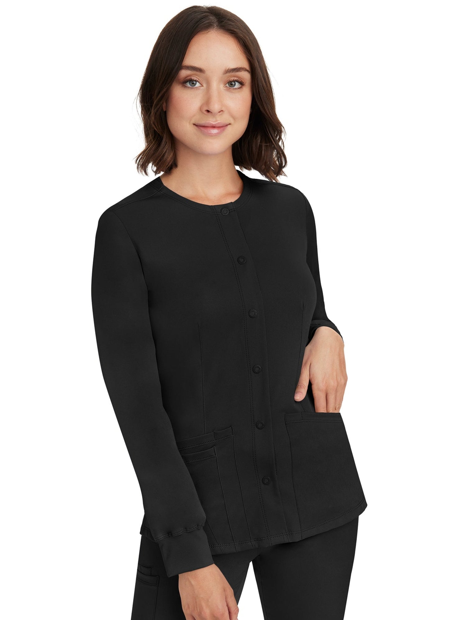 Snap-Up Round Neck Jacket Megan Jacket