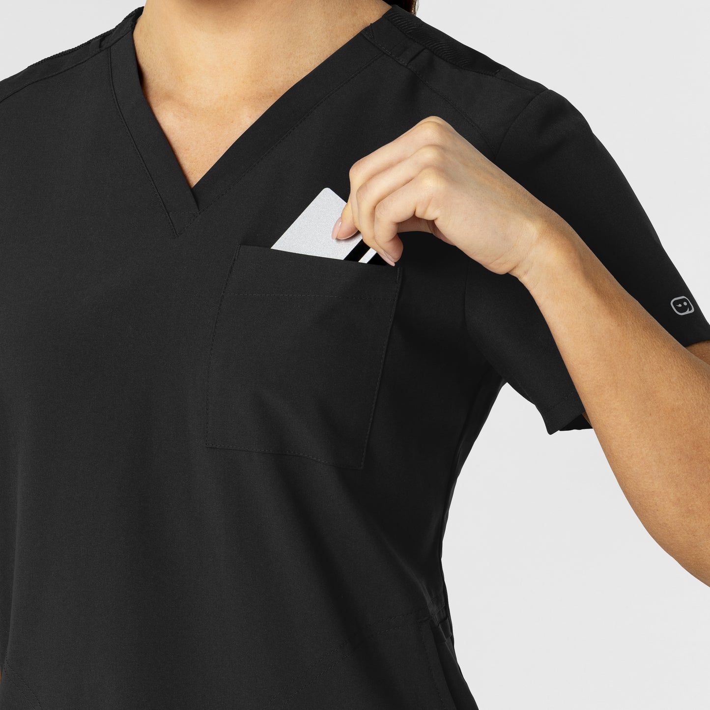 SCC W123 Women's Flex-n-Reach V-Neck Scrub Top With Logo