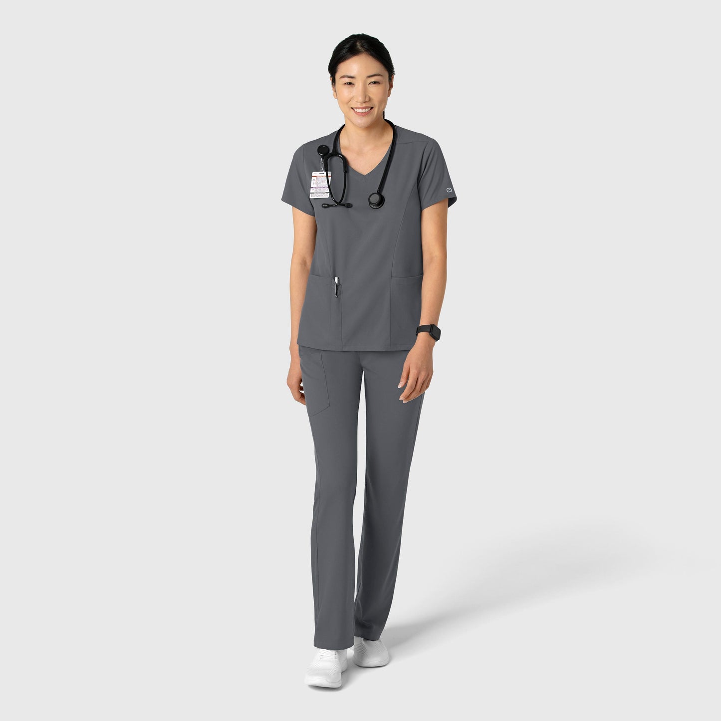 UMSL Boundless Women's 2-Pocket V-Neck Scrub Top With Logo