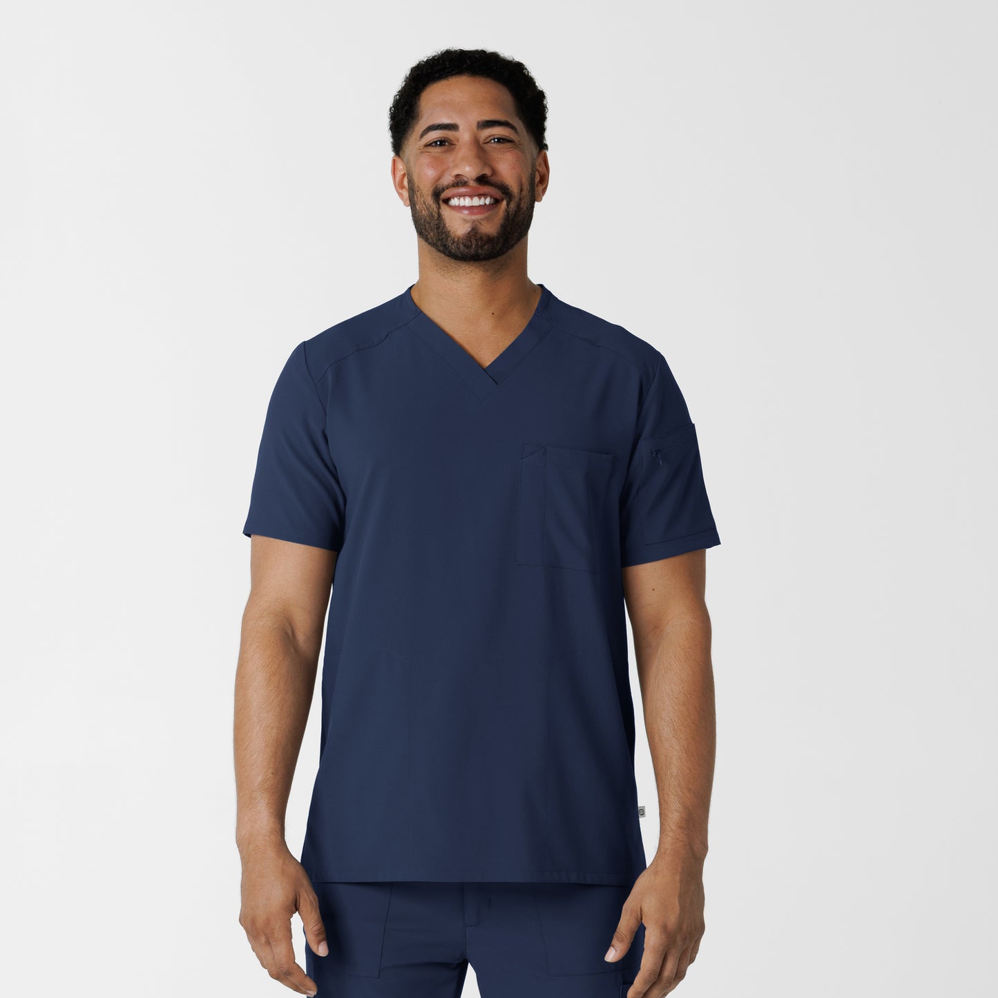 SCC RENEW Men's V-Neck 5 Pocket Scrub Top With Logo