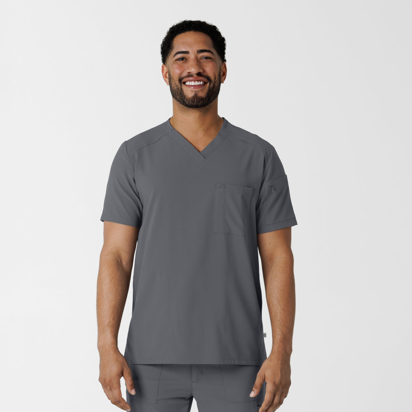 SCC RENEW Men's V-Neck 5 Pocket Scrub Top With Logo