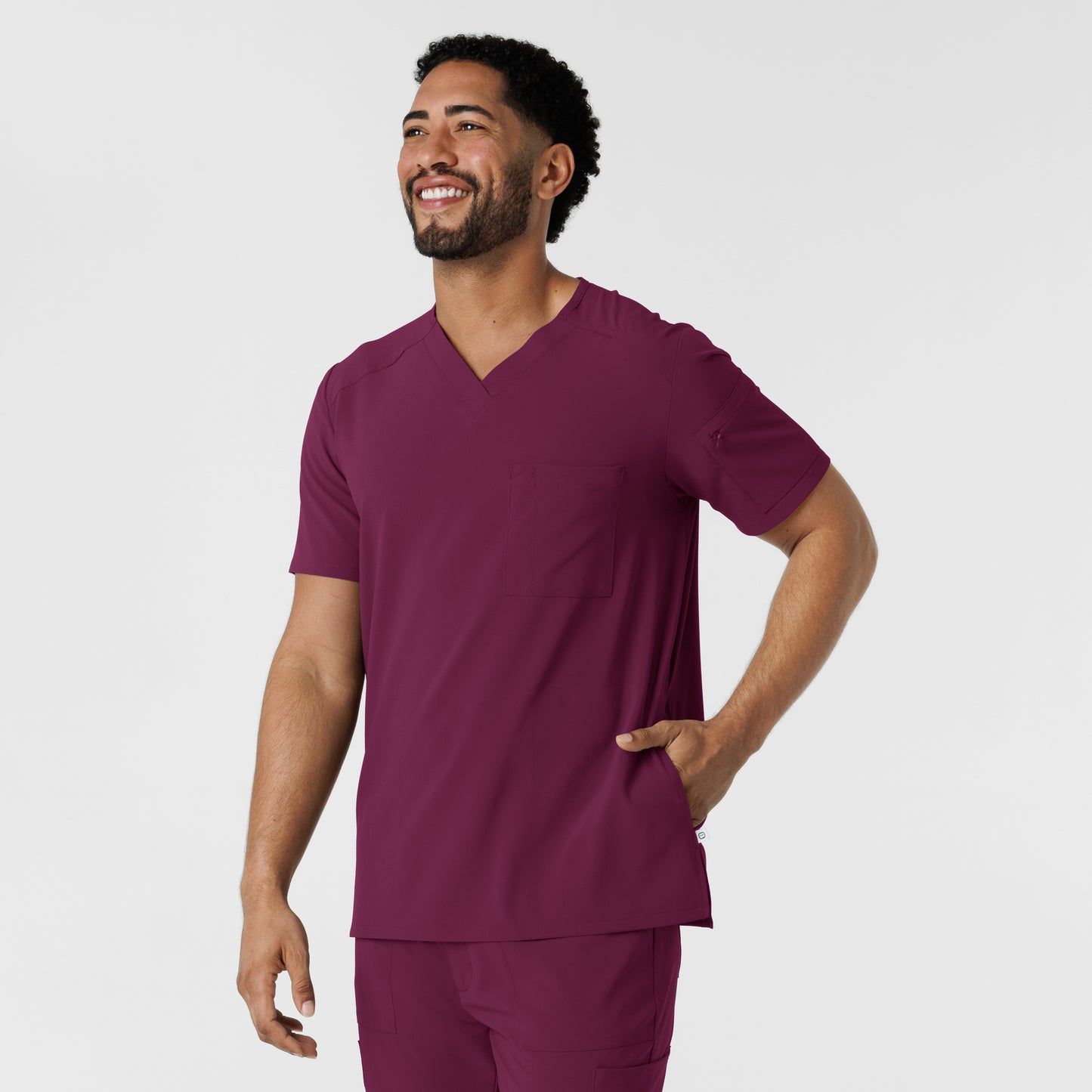 SCC RENEW Men's V-Neck 5 Pocket Scrub Top With Logo