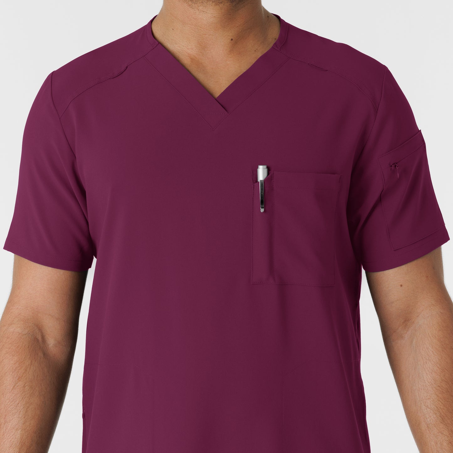 SCC RENEW Men's V-Neck 5 Pocket Scrub Top With Logo