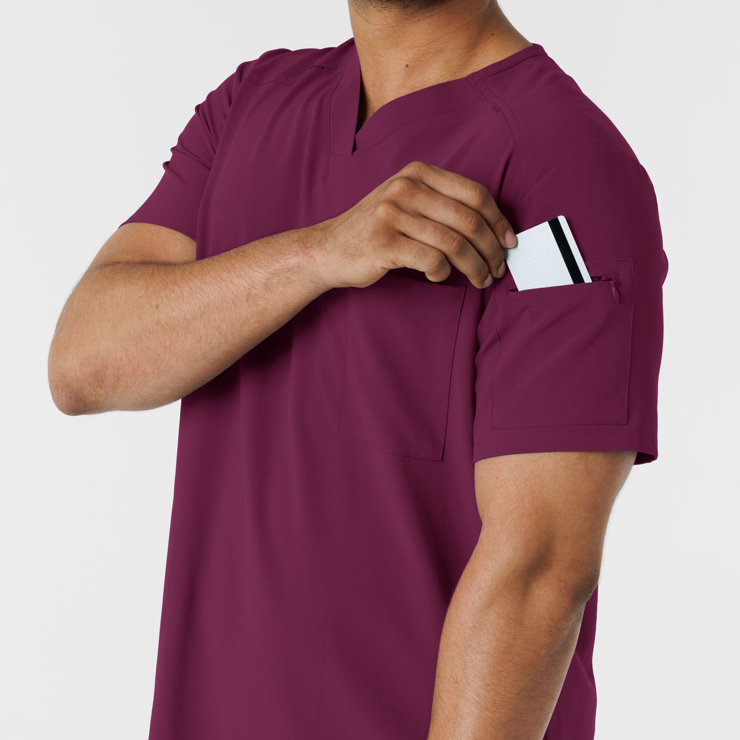 SCC RENEW Men's V-Neck 5 Pocket Scrub Top With Logo