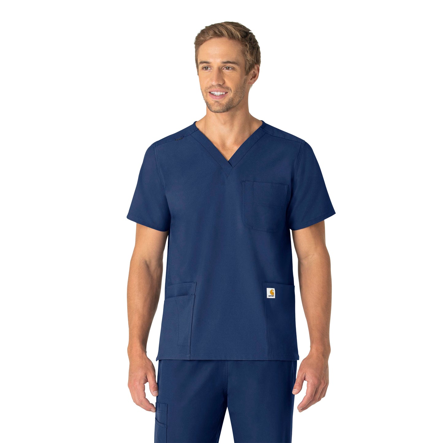 SCC Force Essentials Unisex V-Neck 6-Pocket Scrub Top With Logo