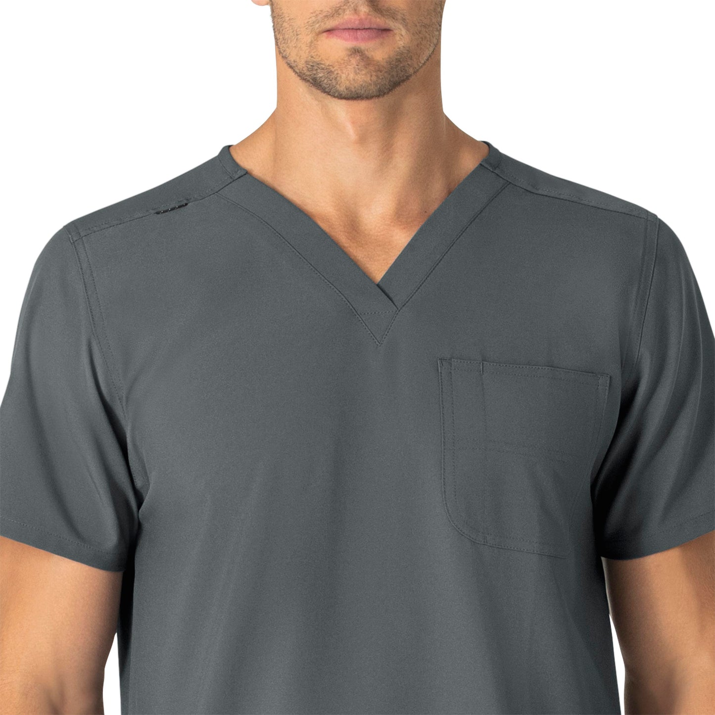 SCC Force Essentials Unisex V-Neck 6-Pocket Scrub Top With Logo