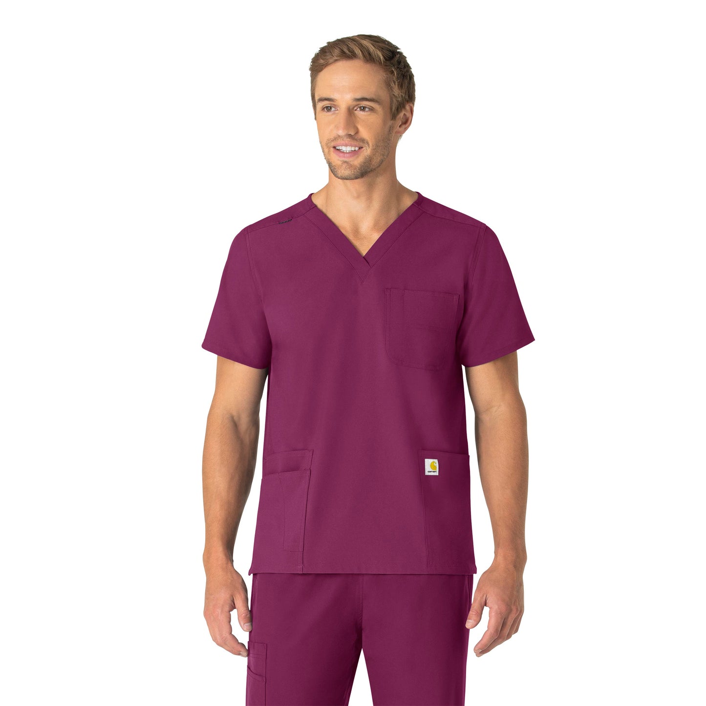 SCC Force Essentials Unisex V-Neck 6-Pocket Scrub Top With Logo