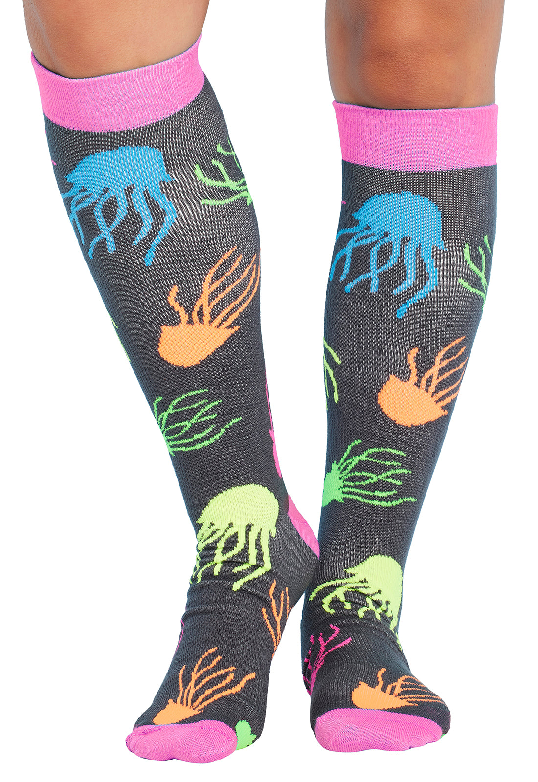 Cherokee Women's 10-15mmHg Support Socks in Jellyfish Jam