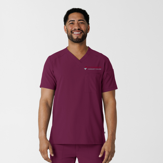 SCC RENEW Men's V-Neck 5 Pocket Scrub Top With Logo