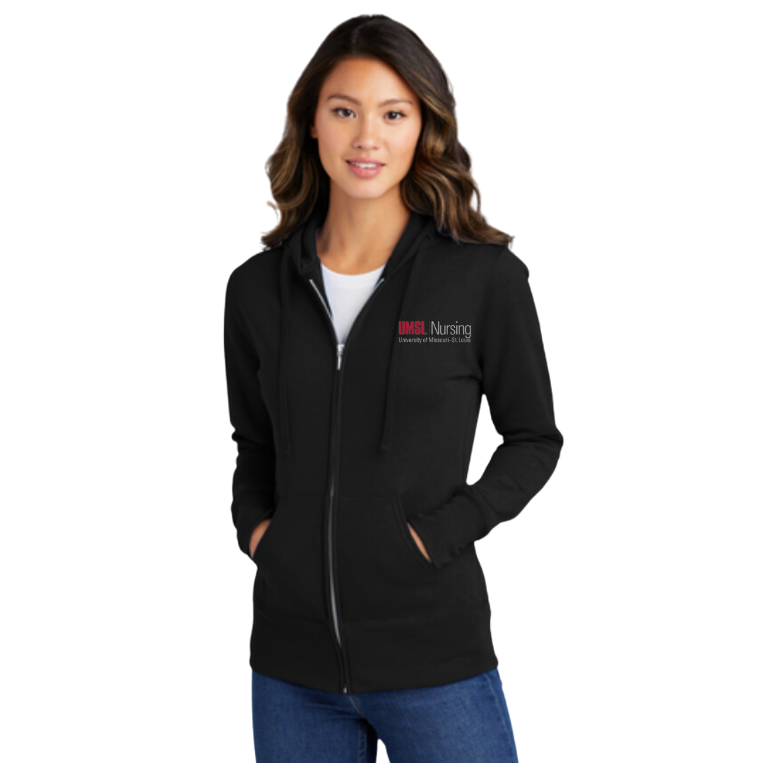 UMSL Women's Port & Company® Core Fleece Full-Zip Hooded Sweatshirt With Logo