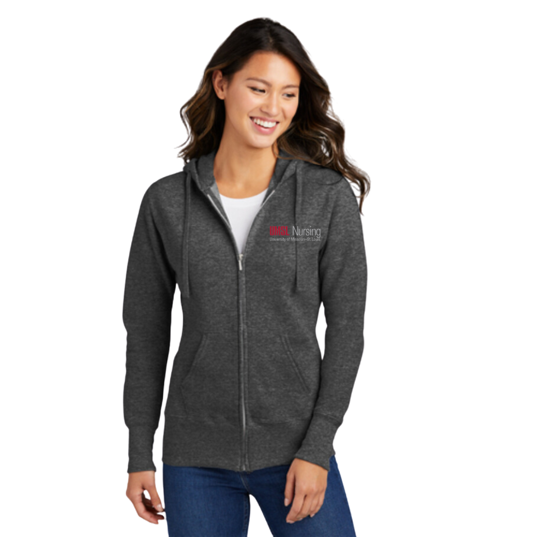 UMSL Women's Port & Company® Core Fleece Full-Zip Hooded Sweatshirt With Logo