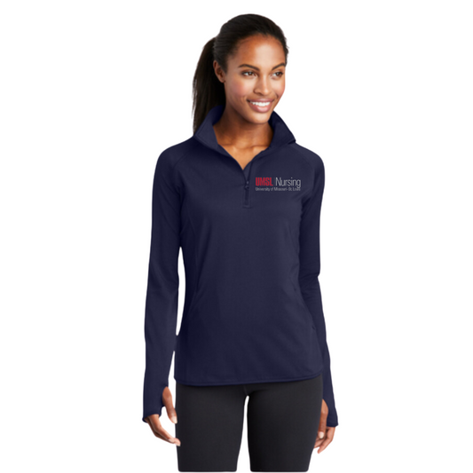 UMSL Women's Sport-Tek® Sport-Wick® Stretch 1/4-Zip Pullover With Logo